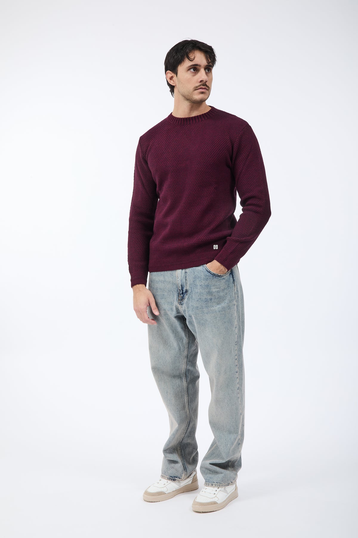 Maglione Block Eleven Scandiano Prugna-Blu