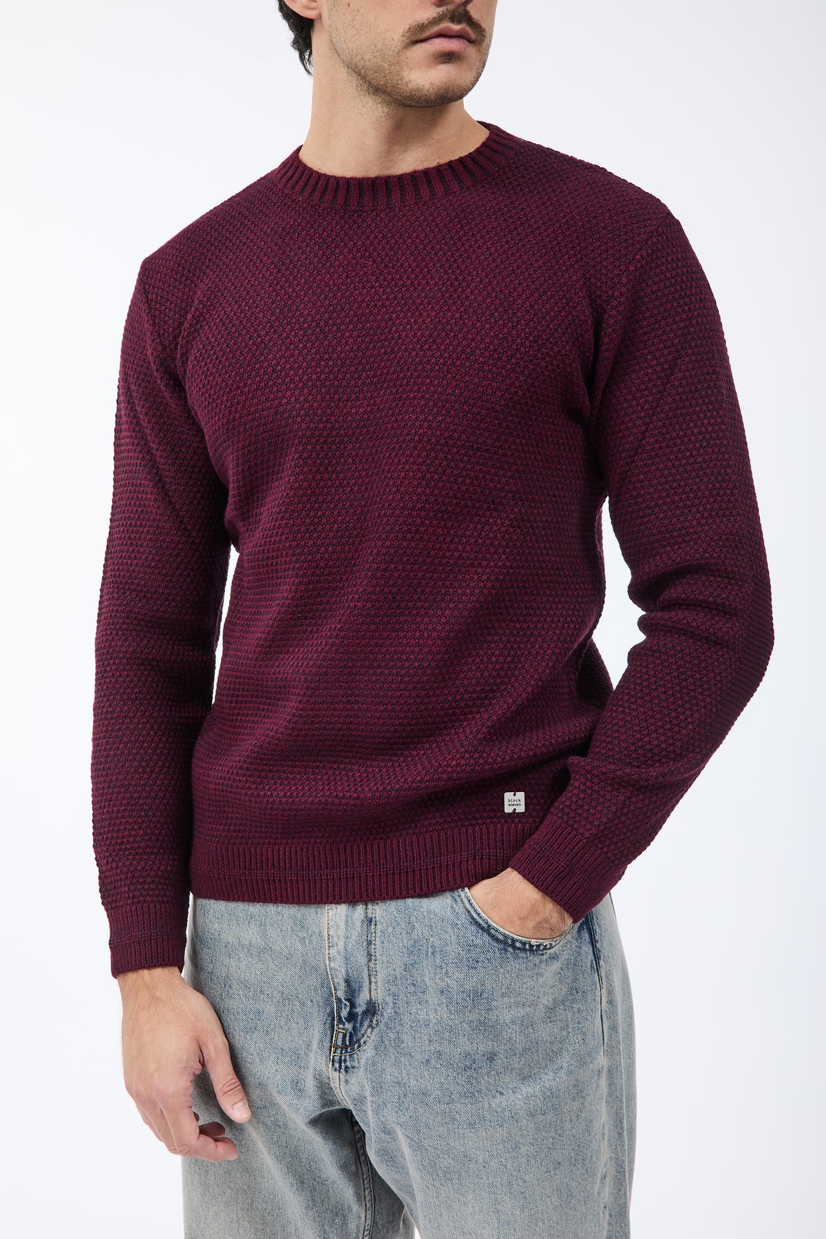 Maglione Block Eleven Scandiano Prugna-Blu
