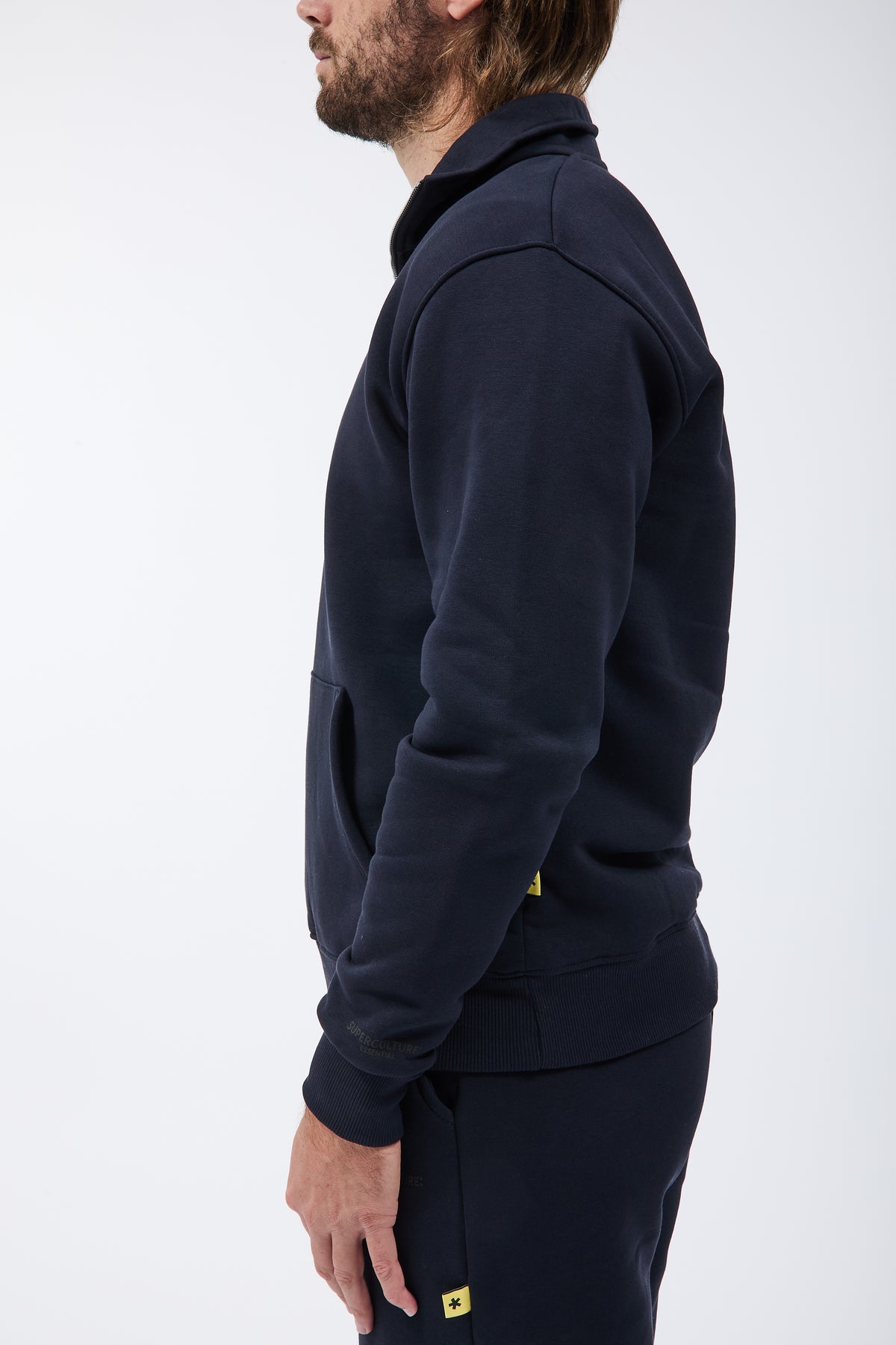 Felpa Superculture  Mezza Zip Folk Blu