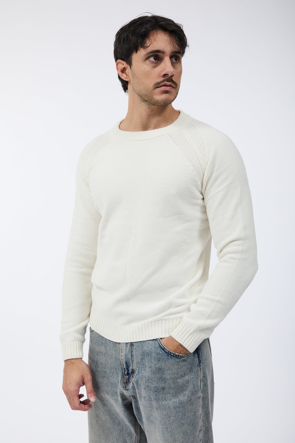 Maglione Over-d Ciniglia M21 Panna