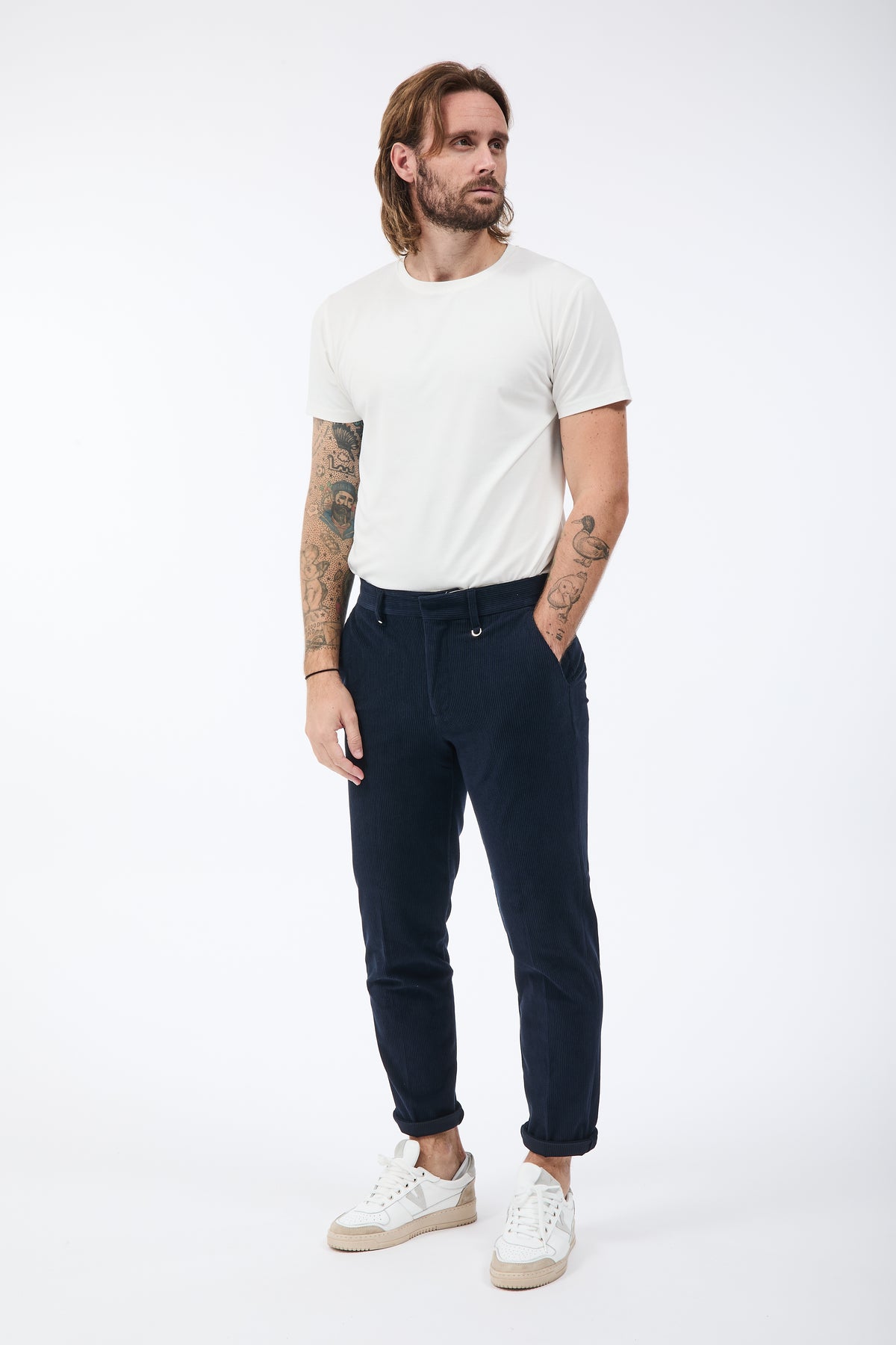 Pantalone Block Eleven Chinos Velluto Blu 10