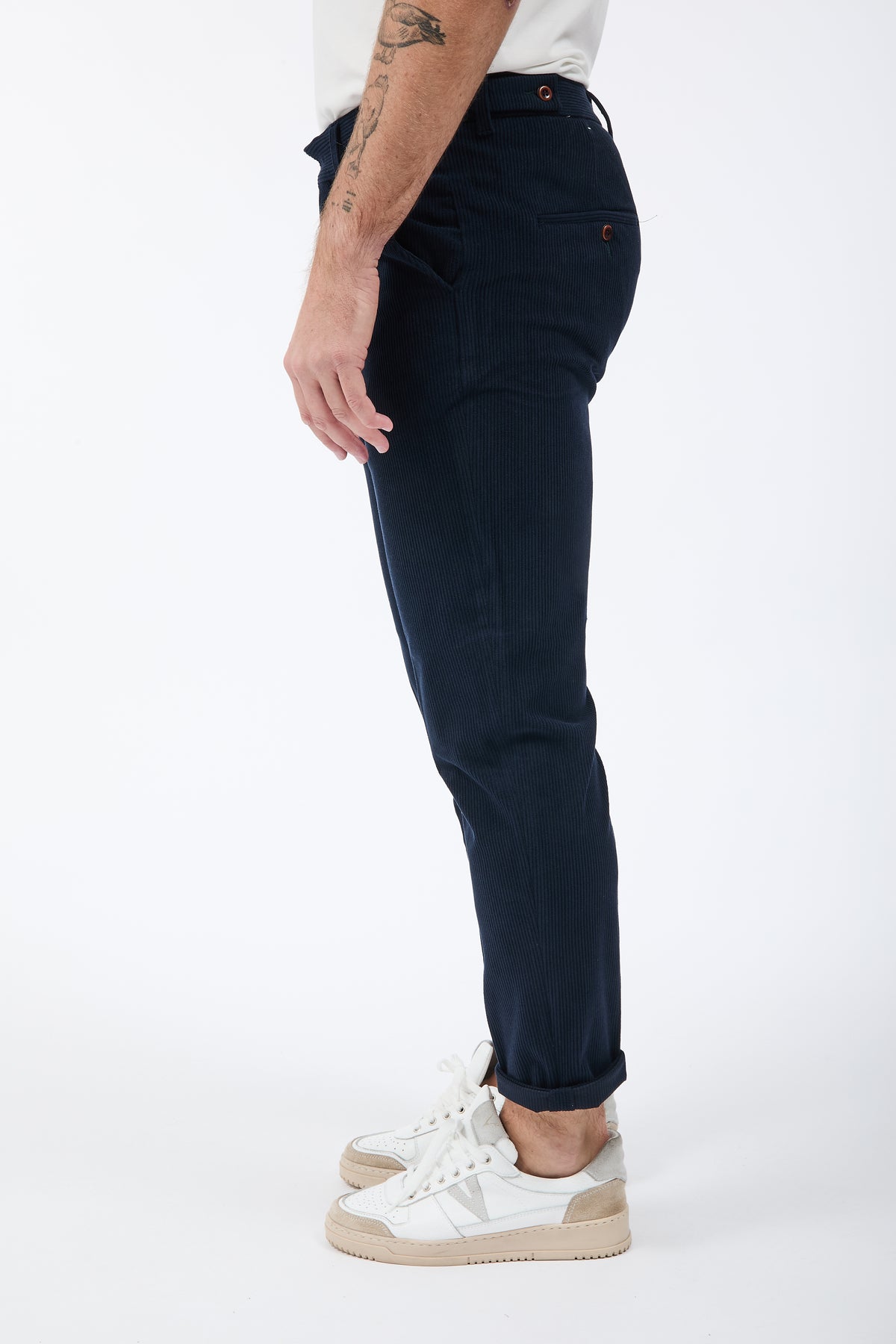 Pantalone Block Eleven Chinos Velluto Blu 10
