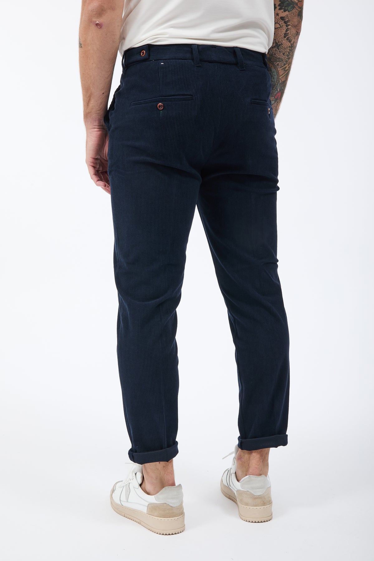 Pantalone Block Eleven Chinos Velluto Blu 10