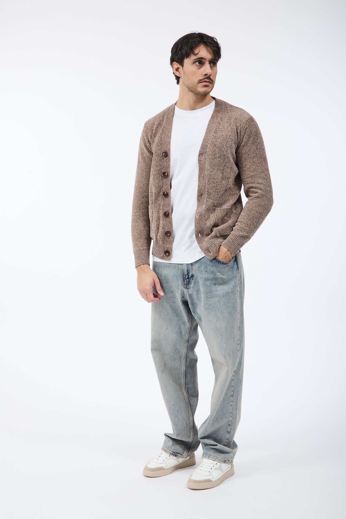 Cardigan Over-d Ciniglia Taupe M22