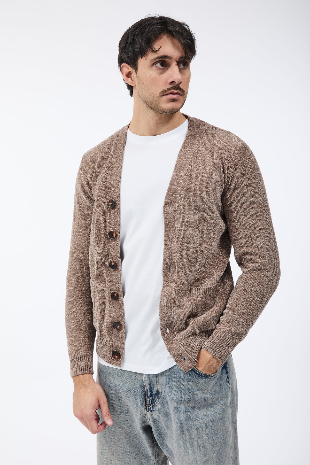 Cardigan Over-d Ciniglia Taupe M22