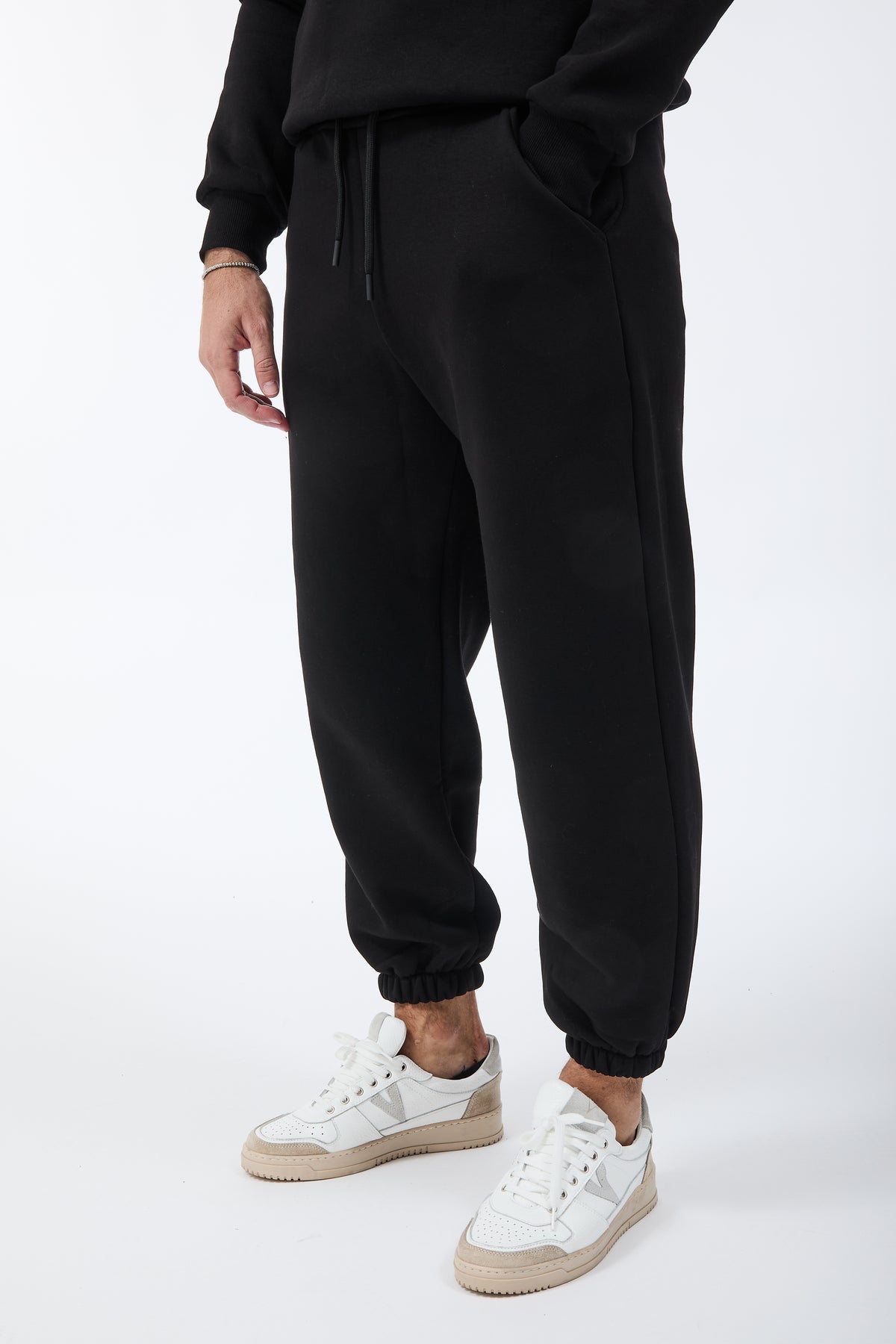 Pantalone Berna Felpa Polsino Nero