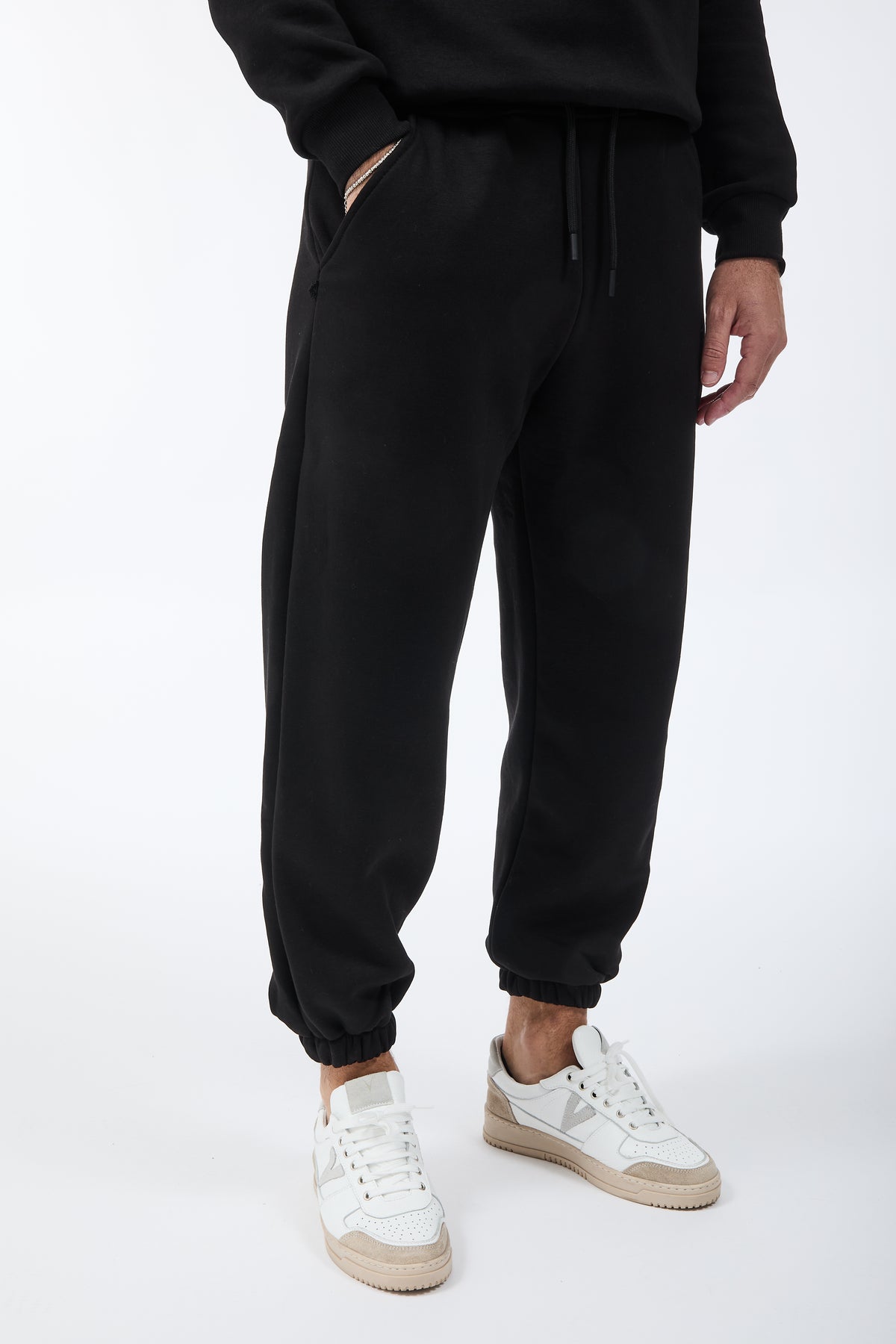 Pantalone Berna Felpa Polsino Nero