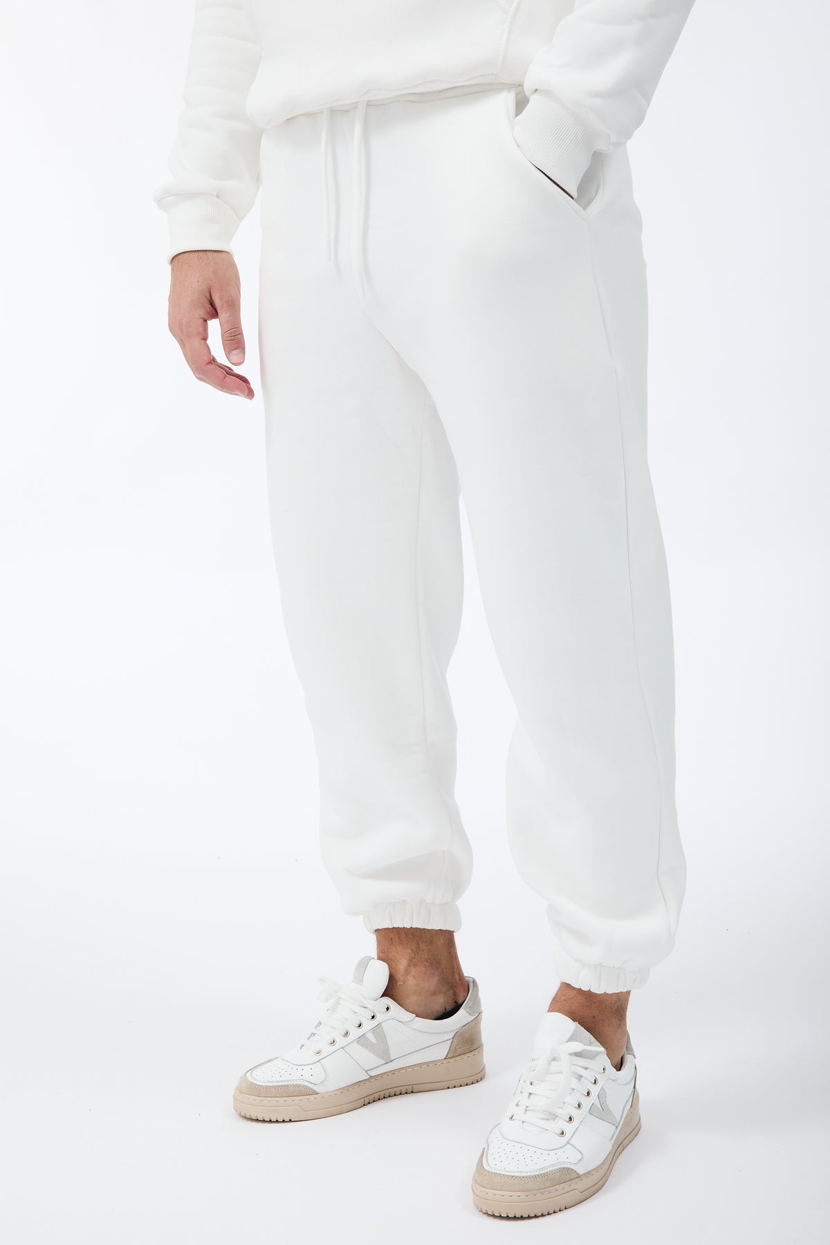 Pantalone Berna Felpa Polsino Panna