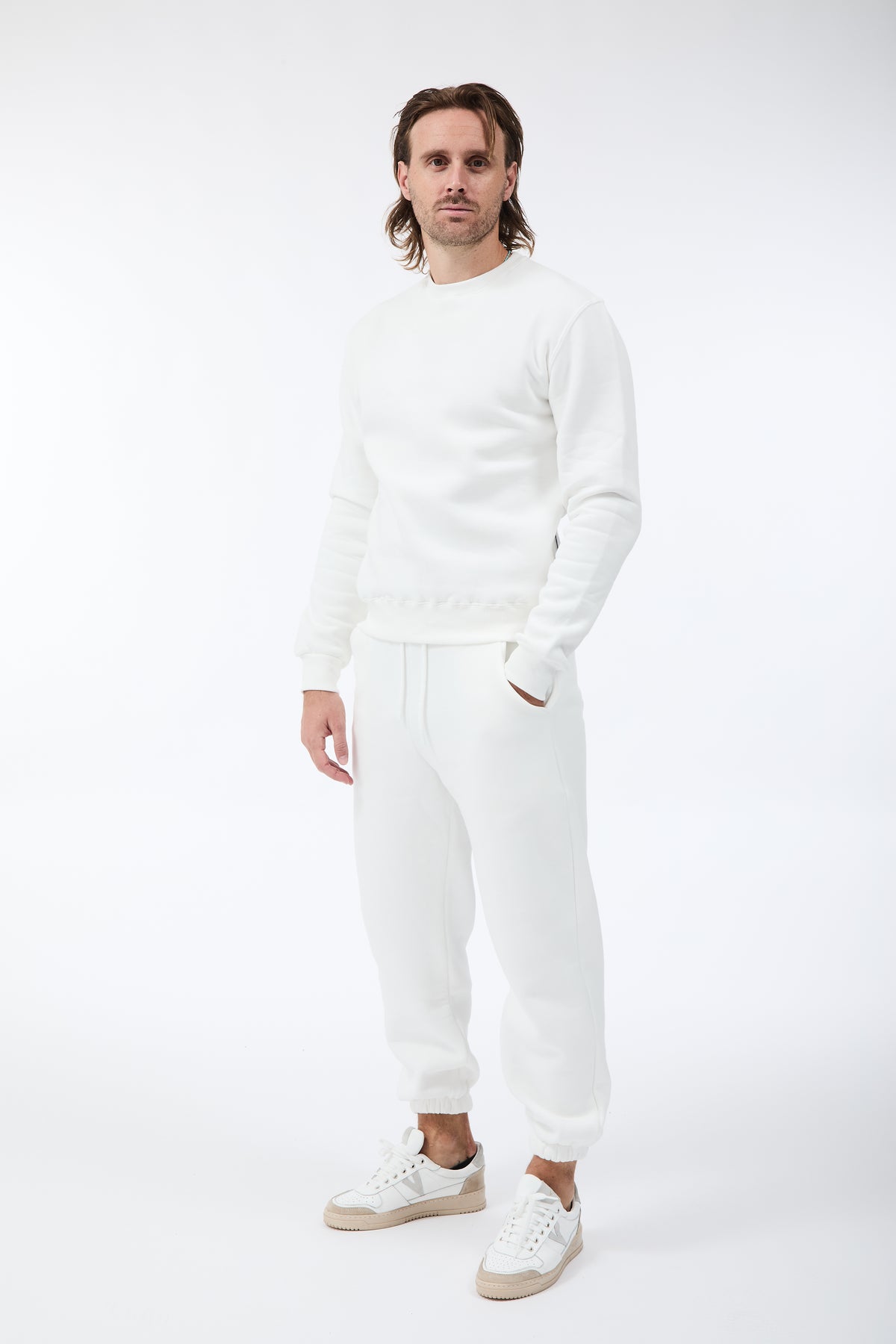 Pantalone Berna Felpa Polsino Panna