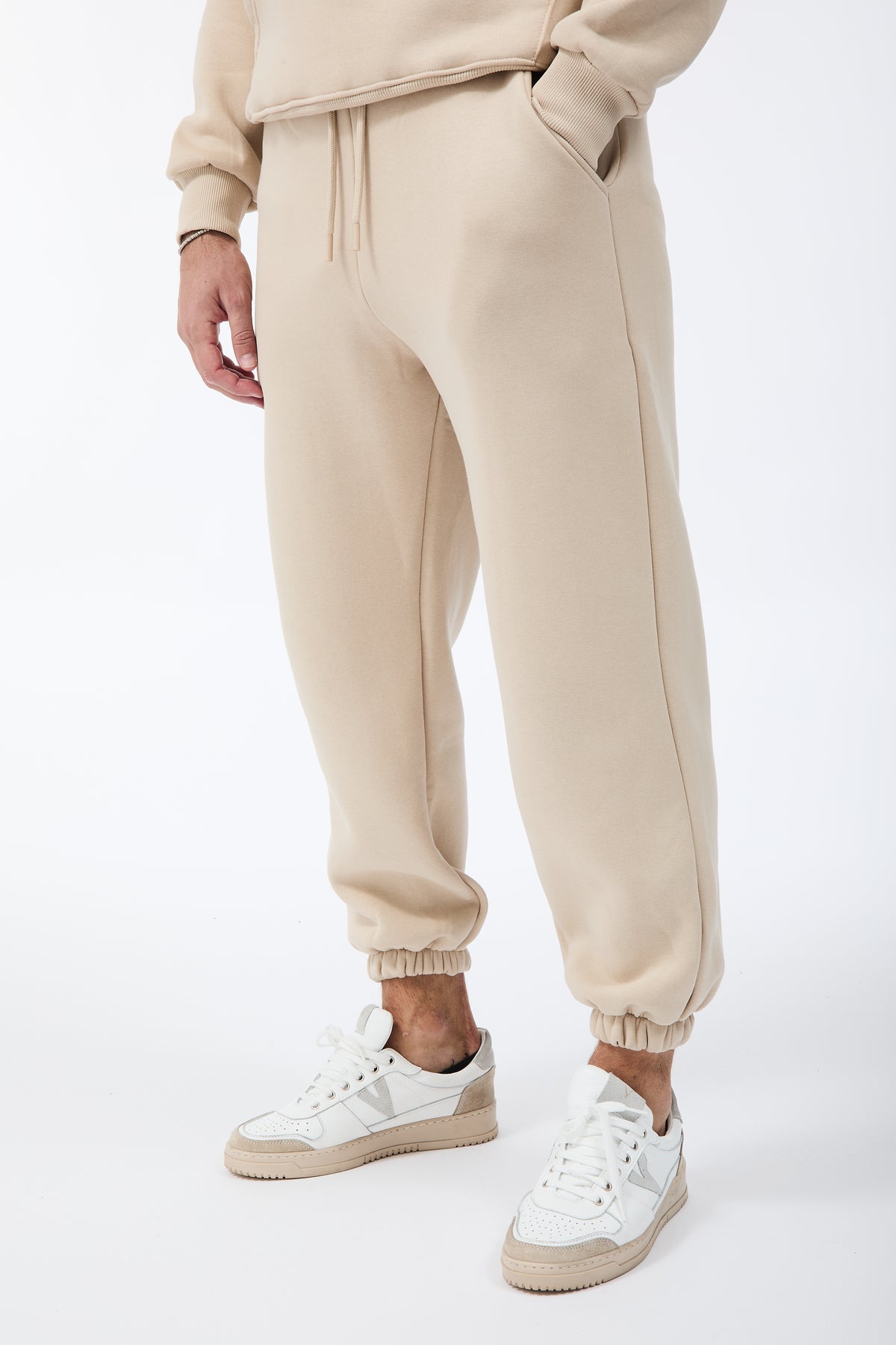 Pantalone Berna Felpa Polsino Avorio