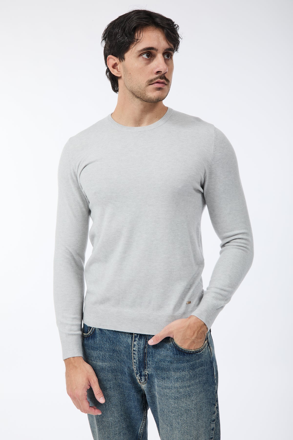 Maglioncino Gianni Lupo 33398 Grigio Chiaro