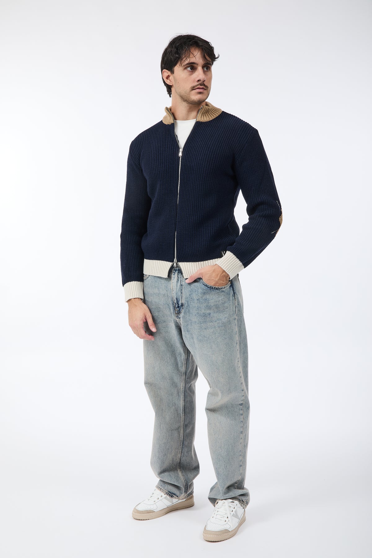Cardigan V2 Zip Toppe Blu