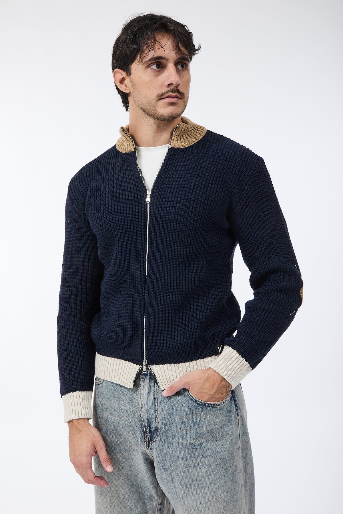 Cardigan V2 Zip Toppe Blu