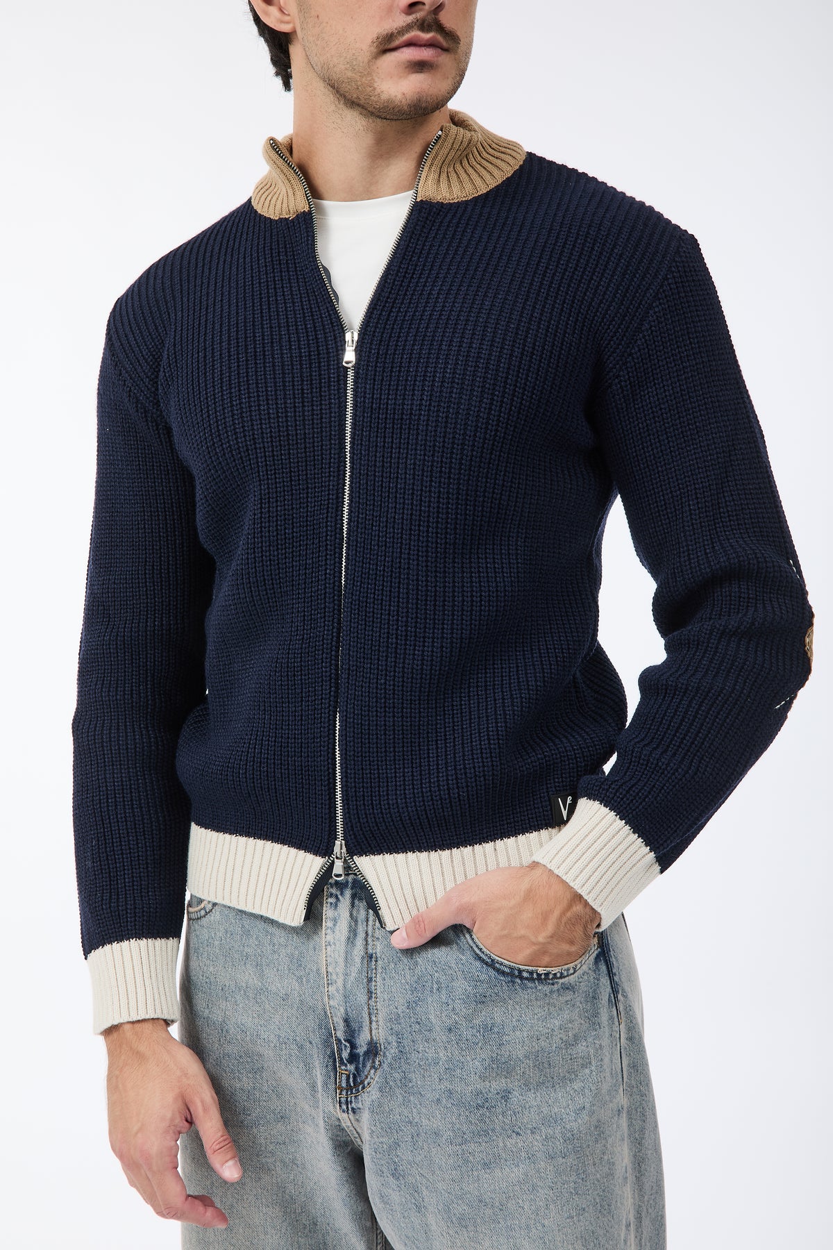 Cardigan V2 Zip Toppe Blu