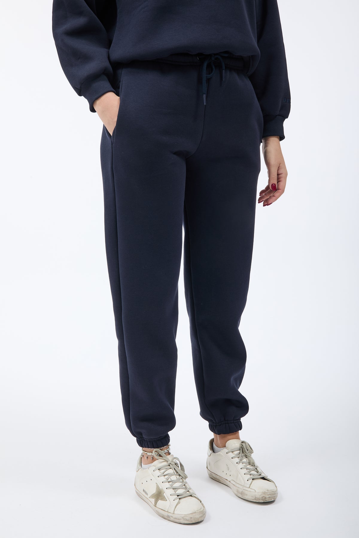 Pantalone Berna Felpa Polsino Blu