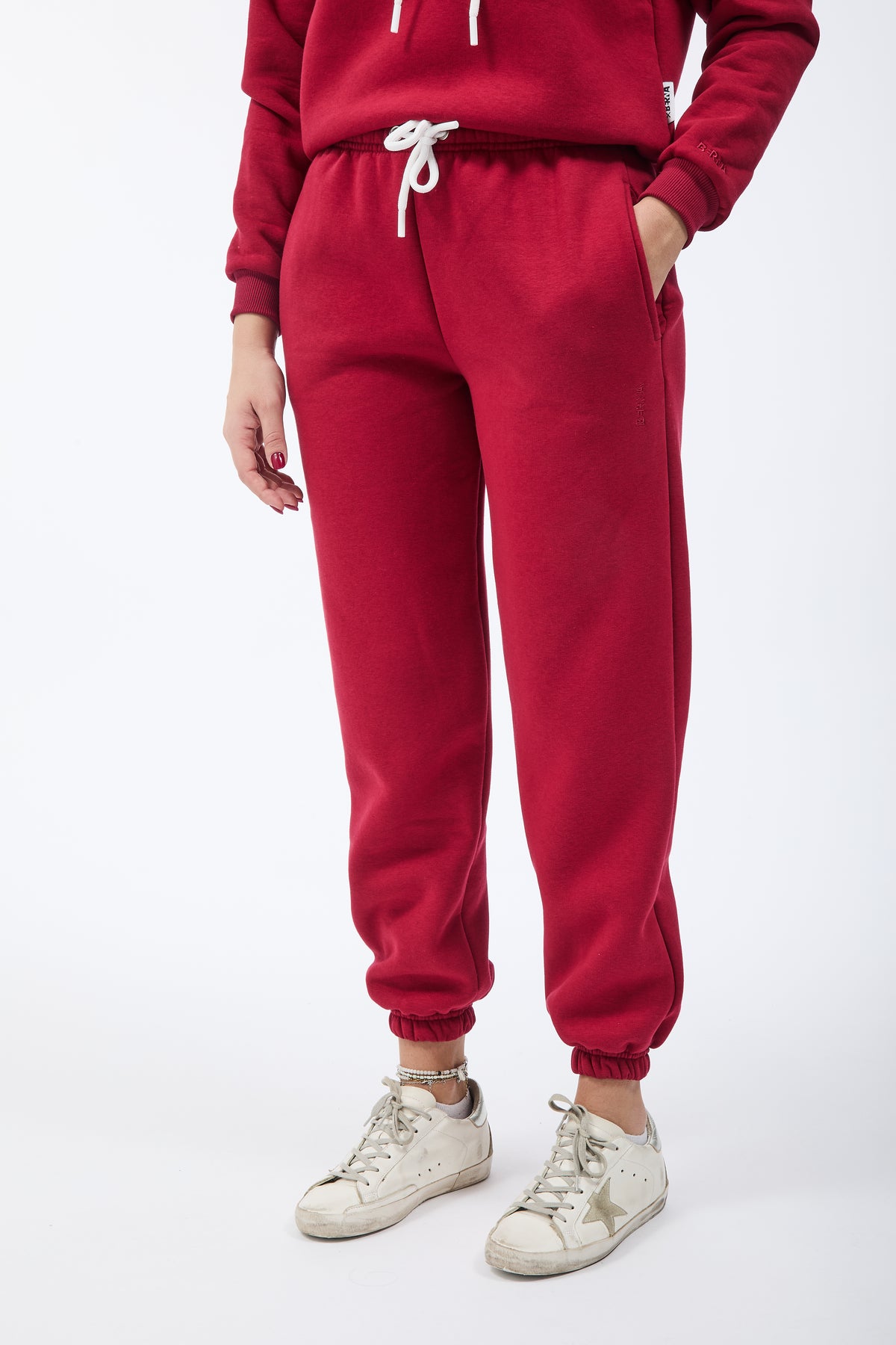 Pantalone Berna Felpa Polsino Rubino
