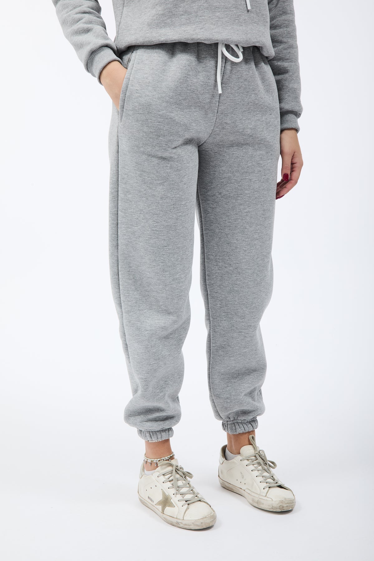 Pantalone Berna Felpa Polsino Grigio