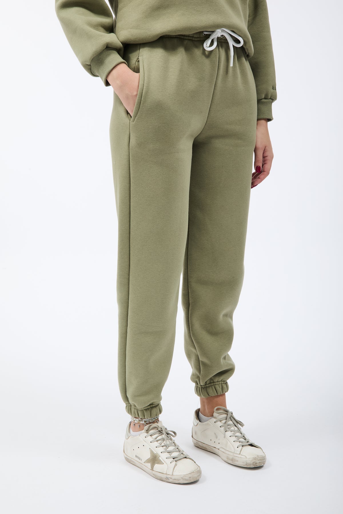 Pantalone Berna Felpa Polsino Salvia