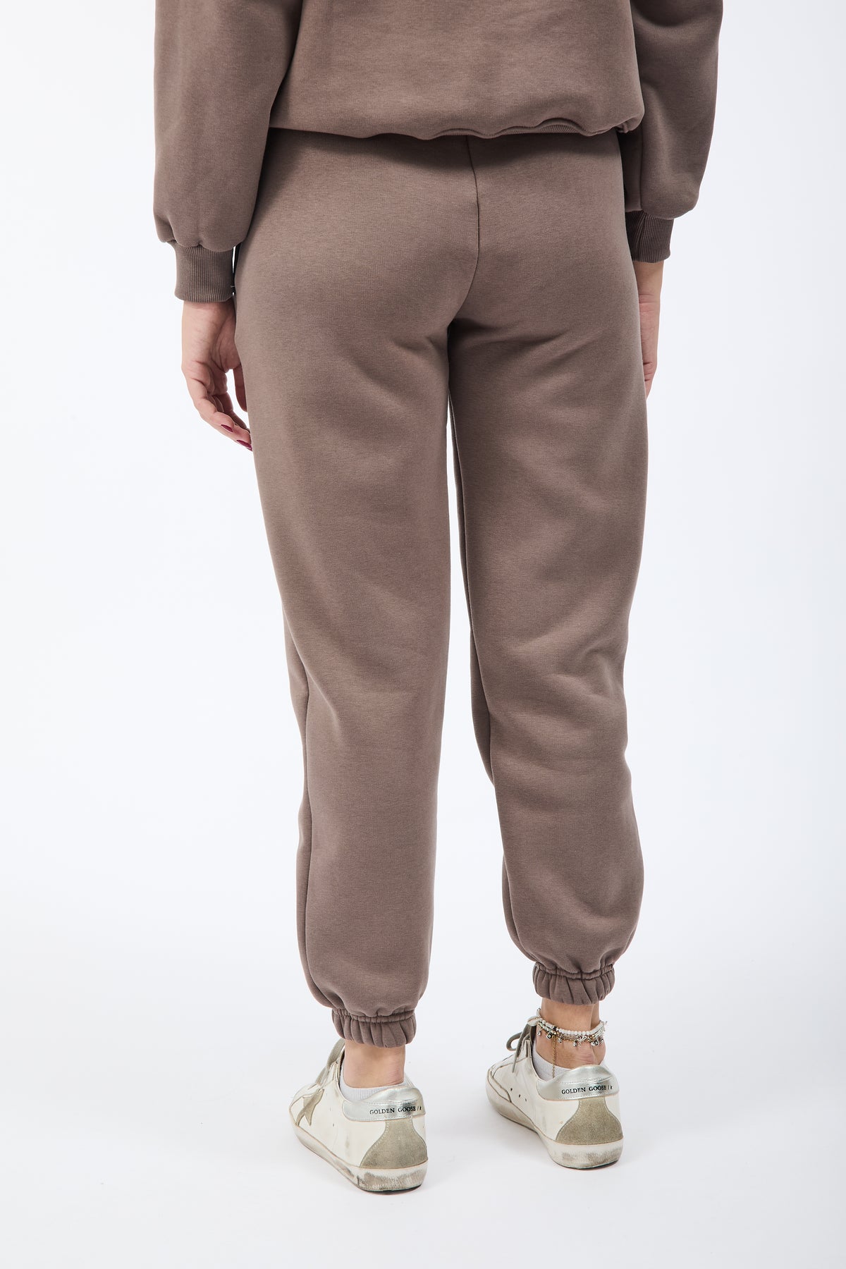 Pantalone Berna Felpa Polsino Tortora