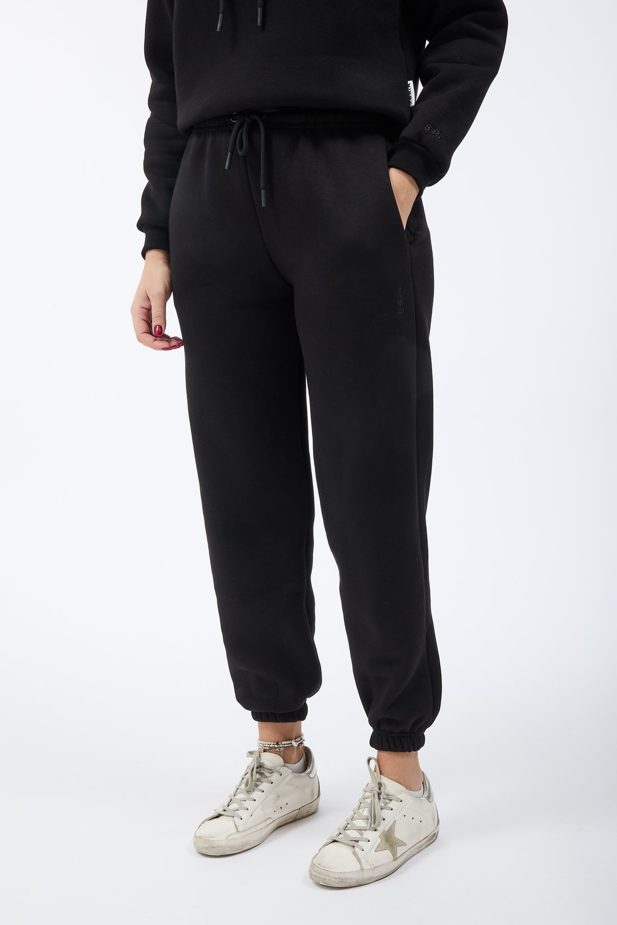 Pantalone Berna Felpa Polsino Nero