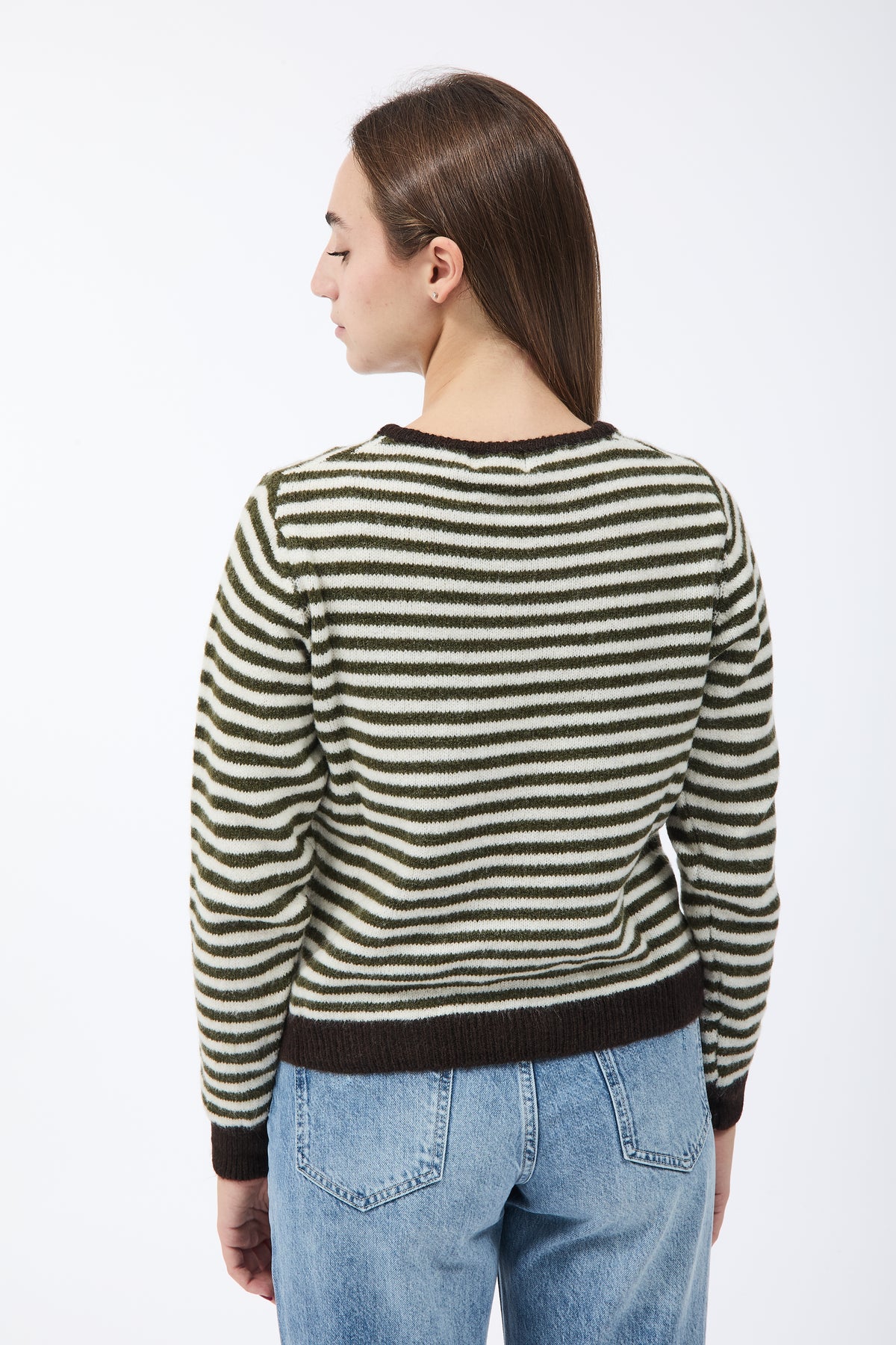 Maglione Lokita Righine Militare-Panna