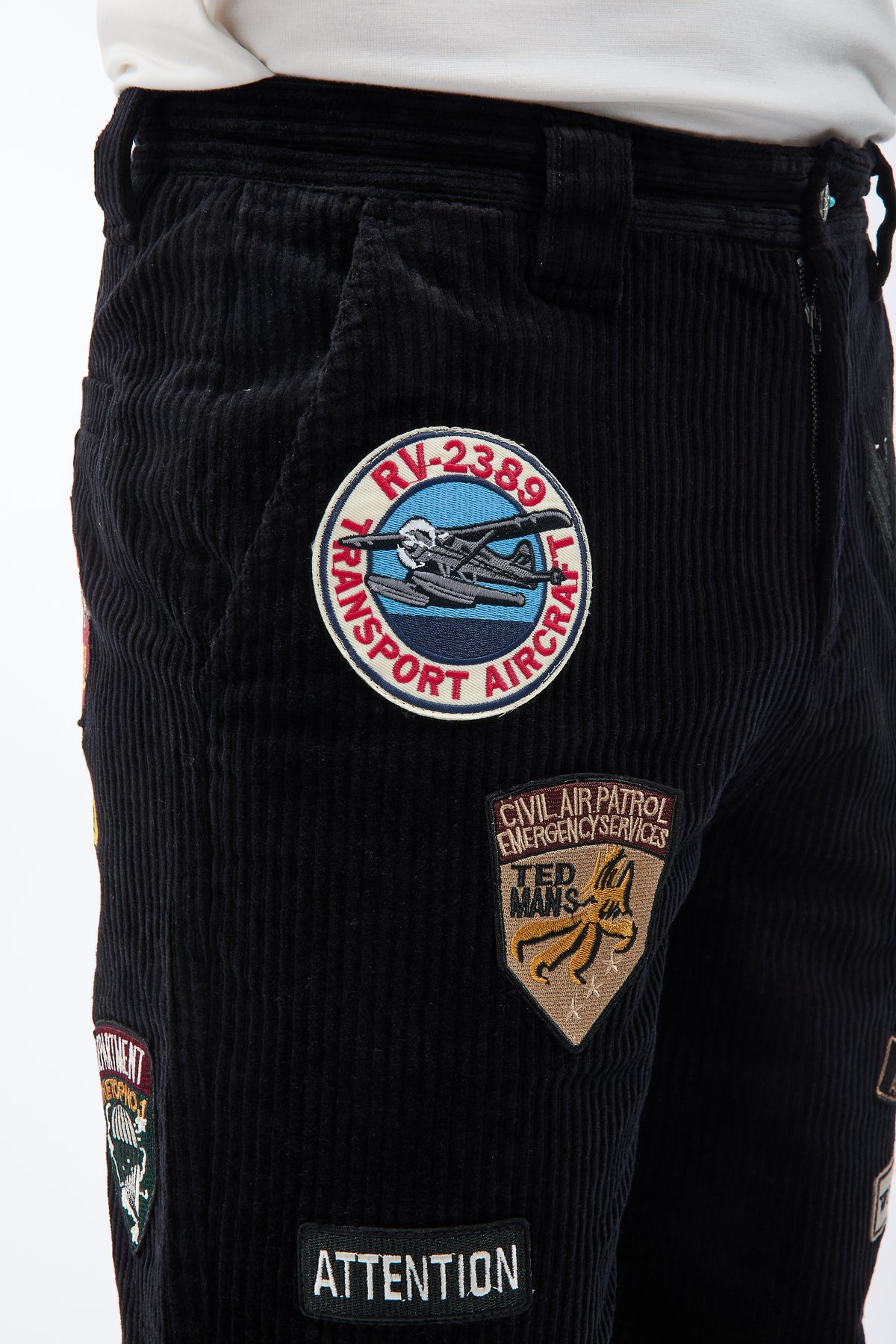 Pantalone Berna Velluto Patch Nero 352