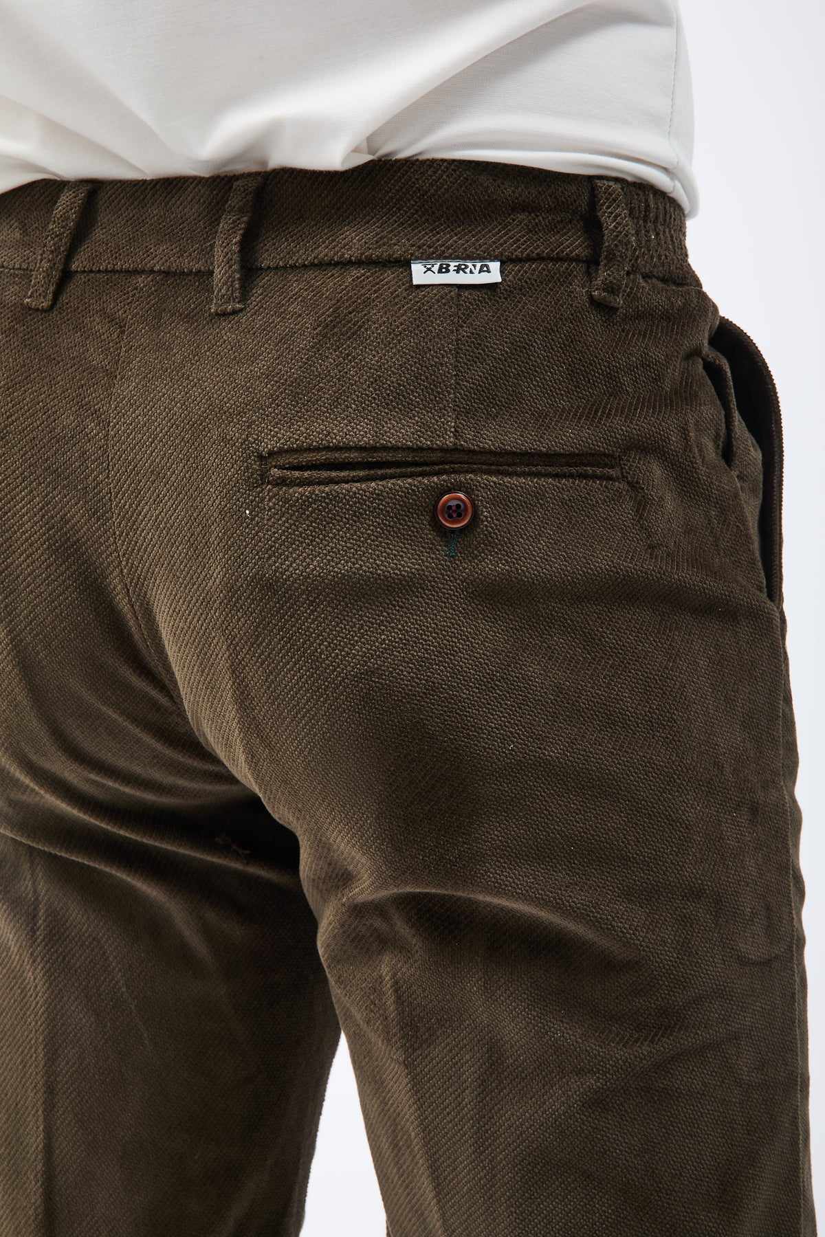 Pantalone Berna Cropped Velluto Oliva 503