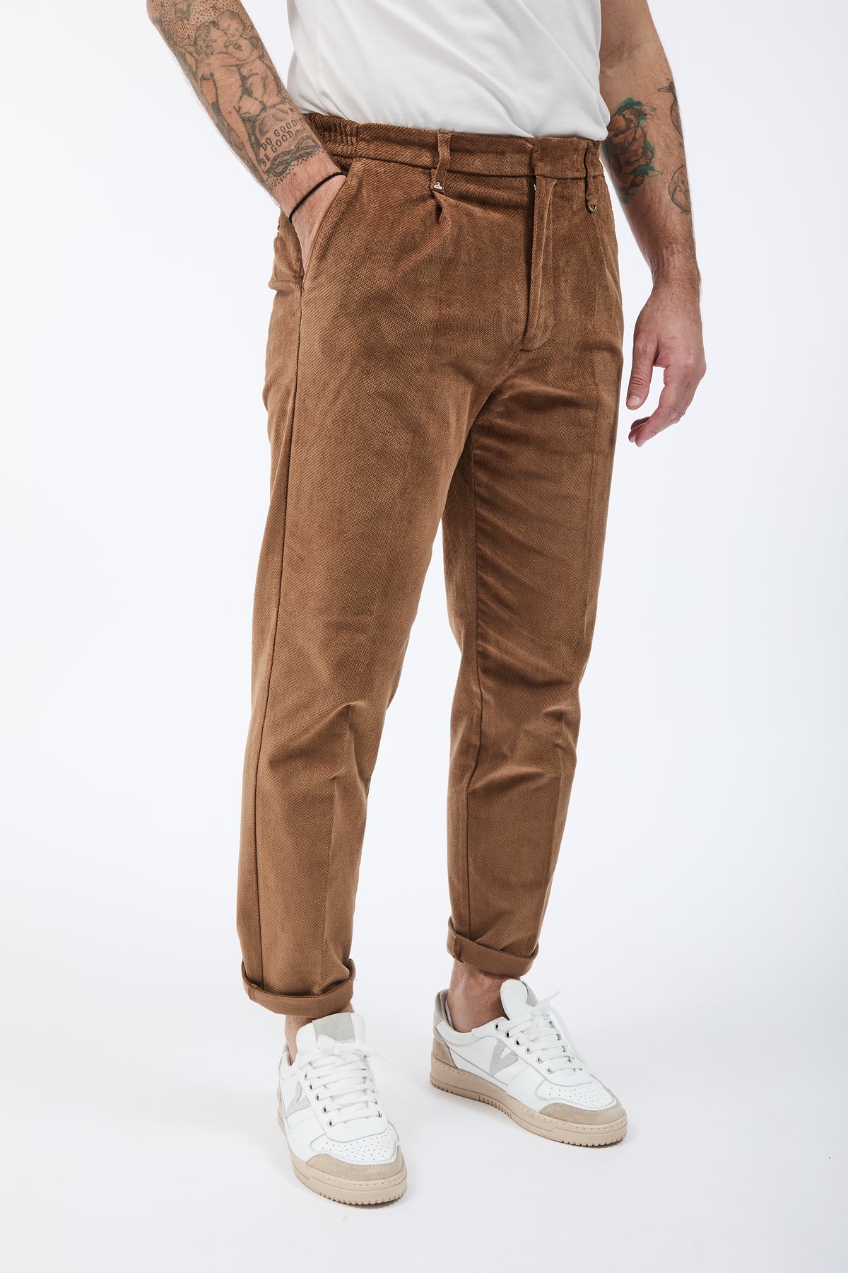 Pantalone Berna Cropped Velluto Biscotto 503