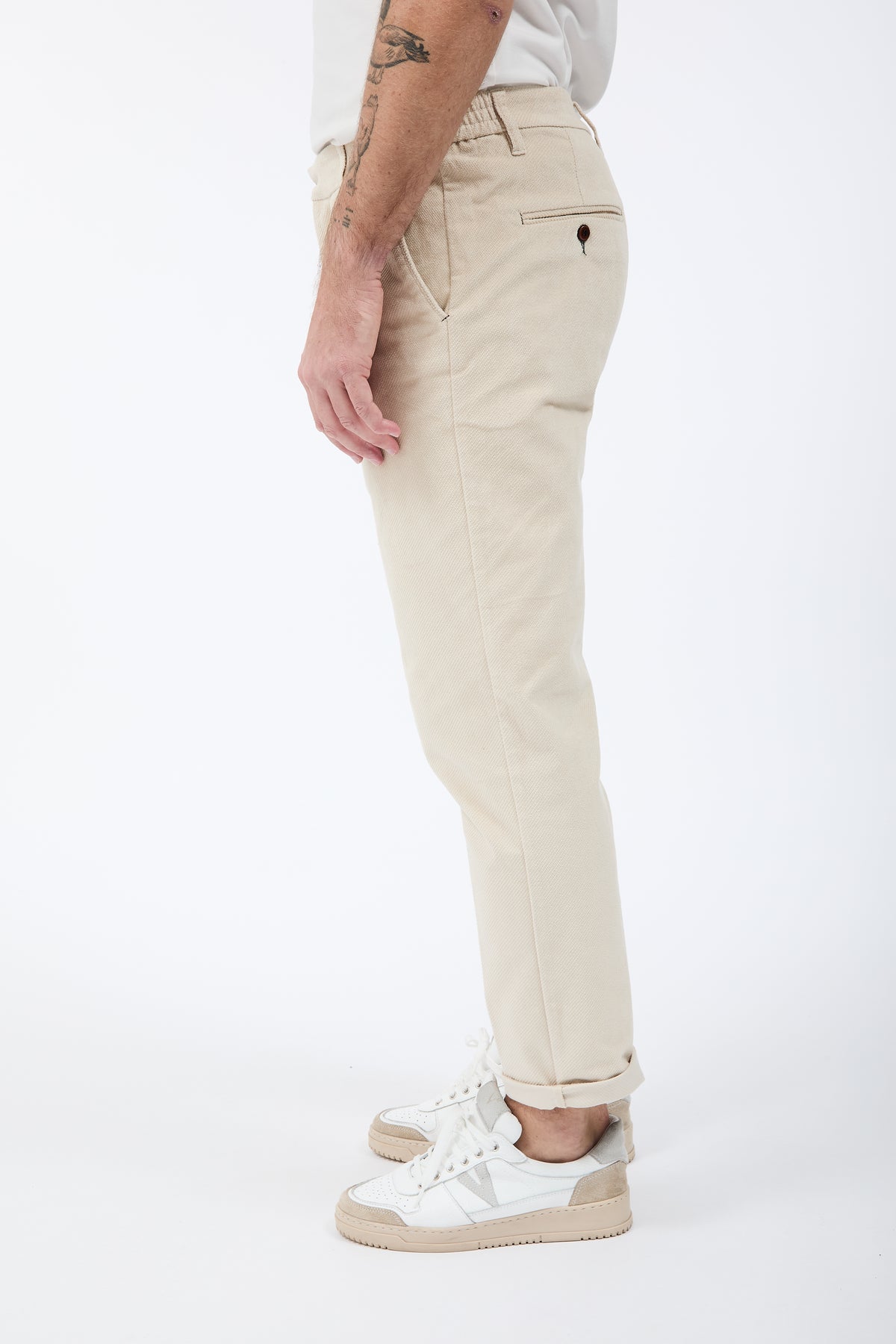 Pantalone Berna Cropped Velluto Panna 503