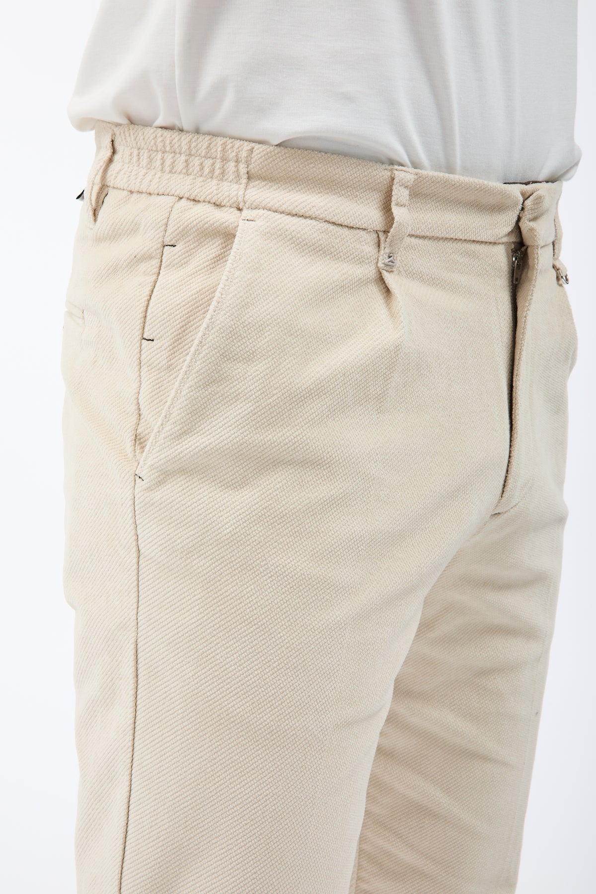 Pantalone Berna Cropped Velluto Panna 503