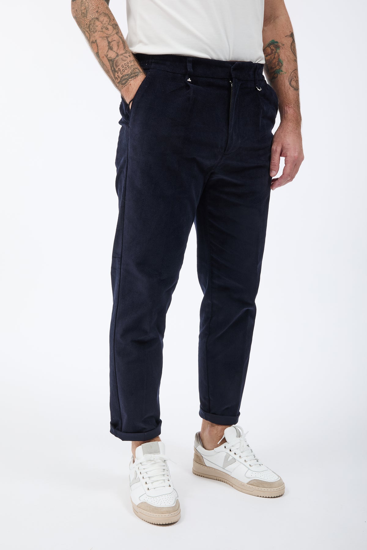 Pantalone Berna Cropped Velluto Blu 503