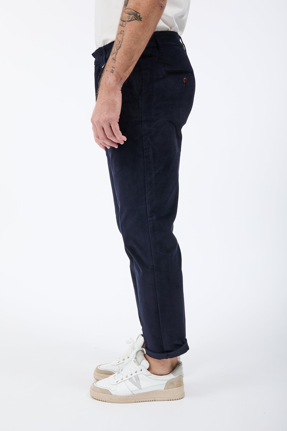 Pantalone Berna Cropped Velluto Blu 503