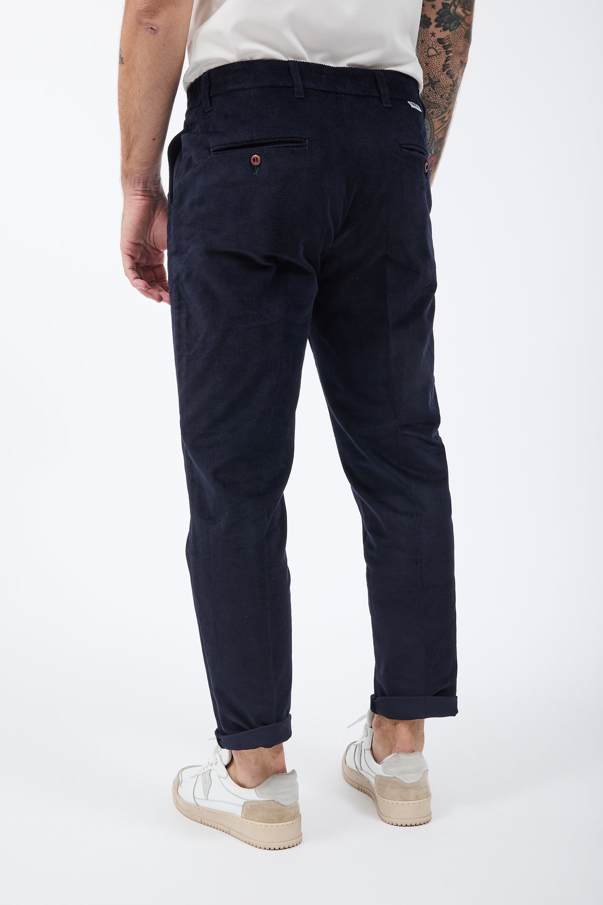 Pantalone Berna Cropped Velluto Blu 503
