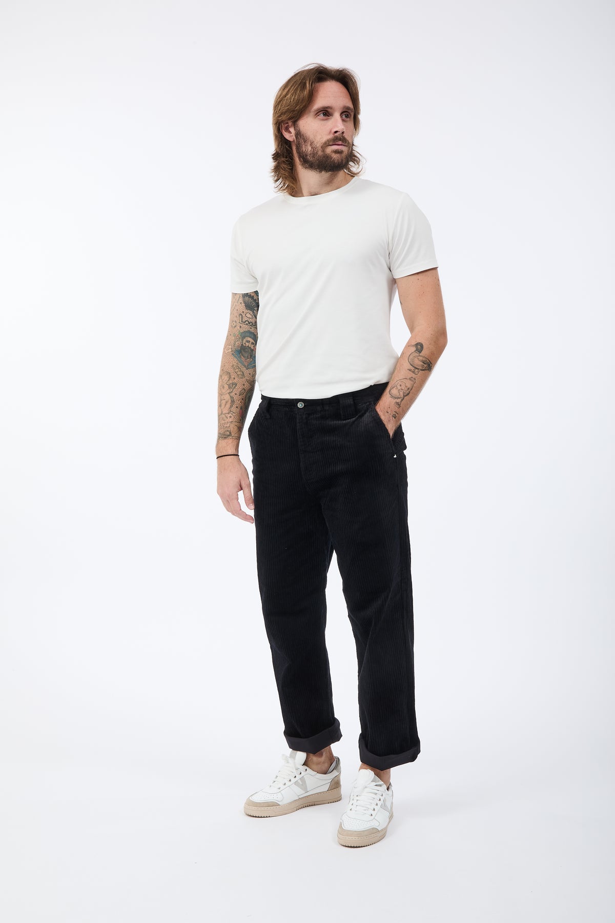 Pantalone Berna Straight Velluto Nero 373