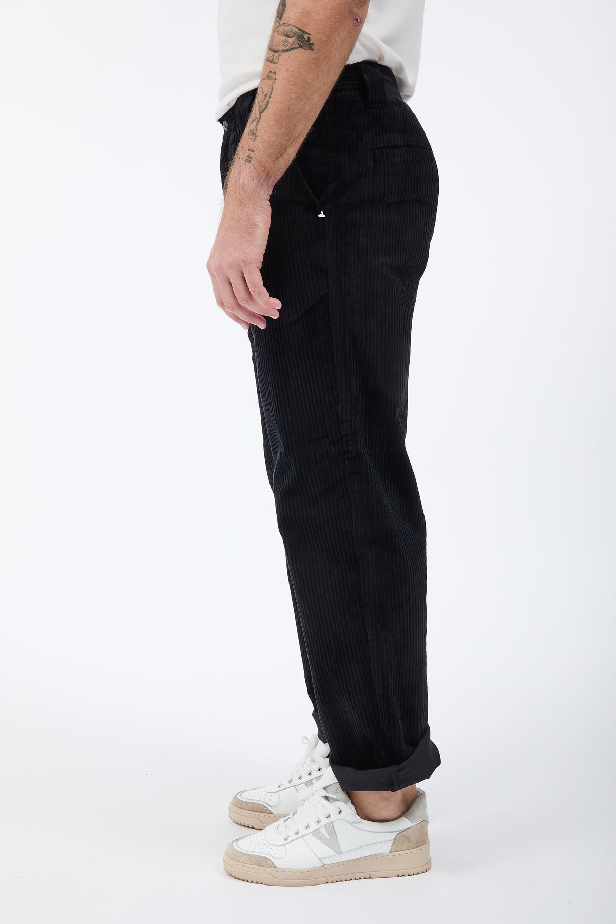 Pantalone Berna Straight Velluto Nero 373