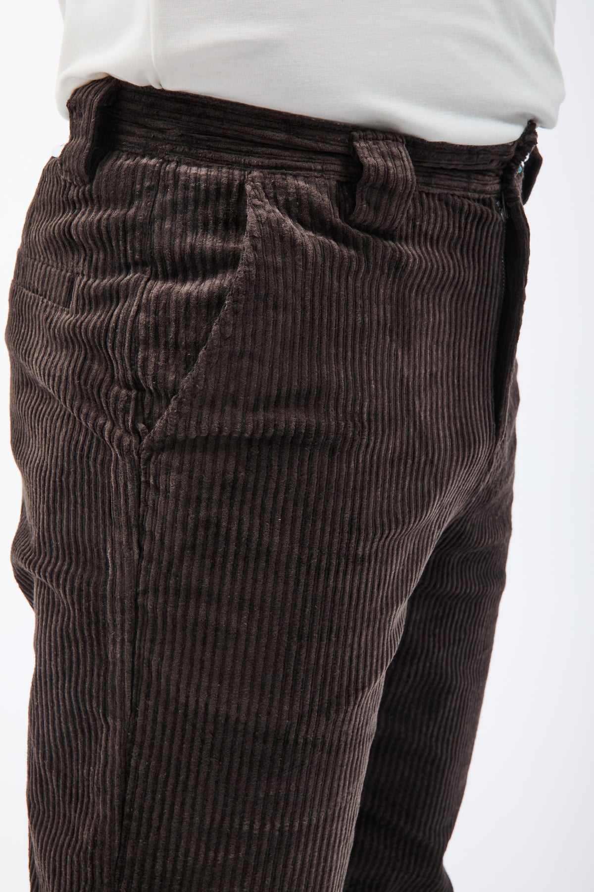 Pantalone Berna Straight Velluto Caffè 373