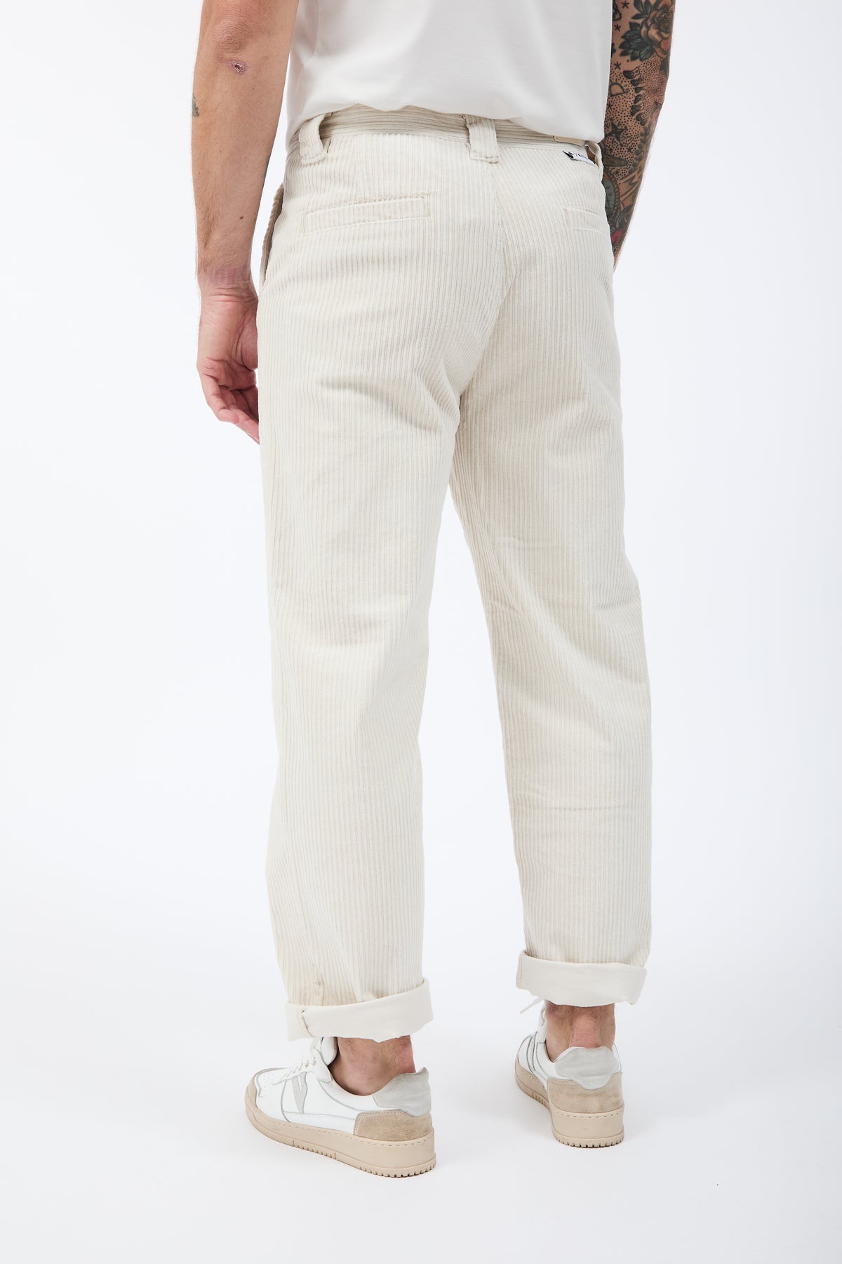 Pantalone Berna Straight Velluto Panna 373