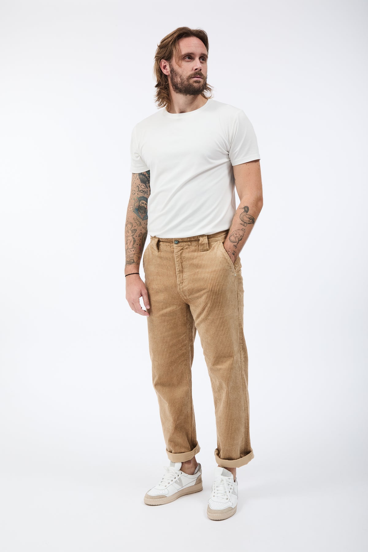 Pantalone Berna Straight Velluto Cammello 373