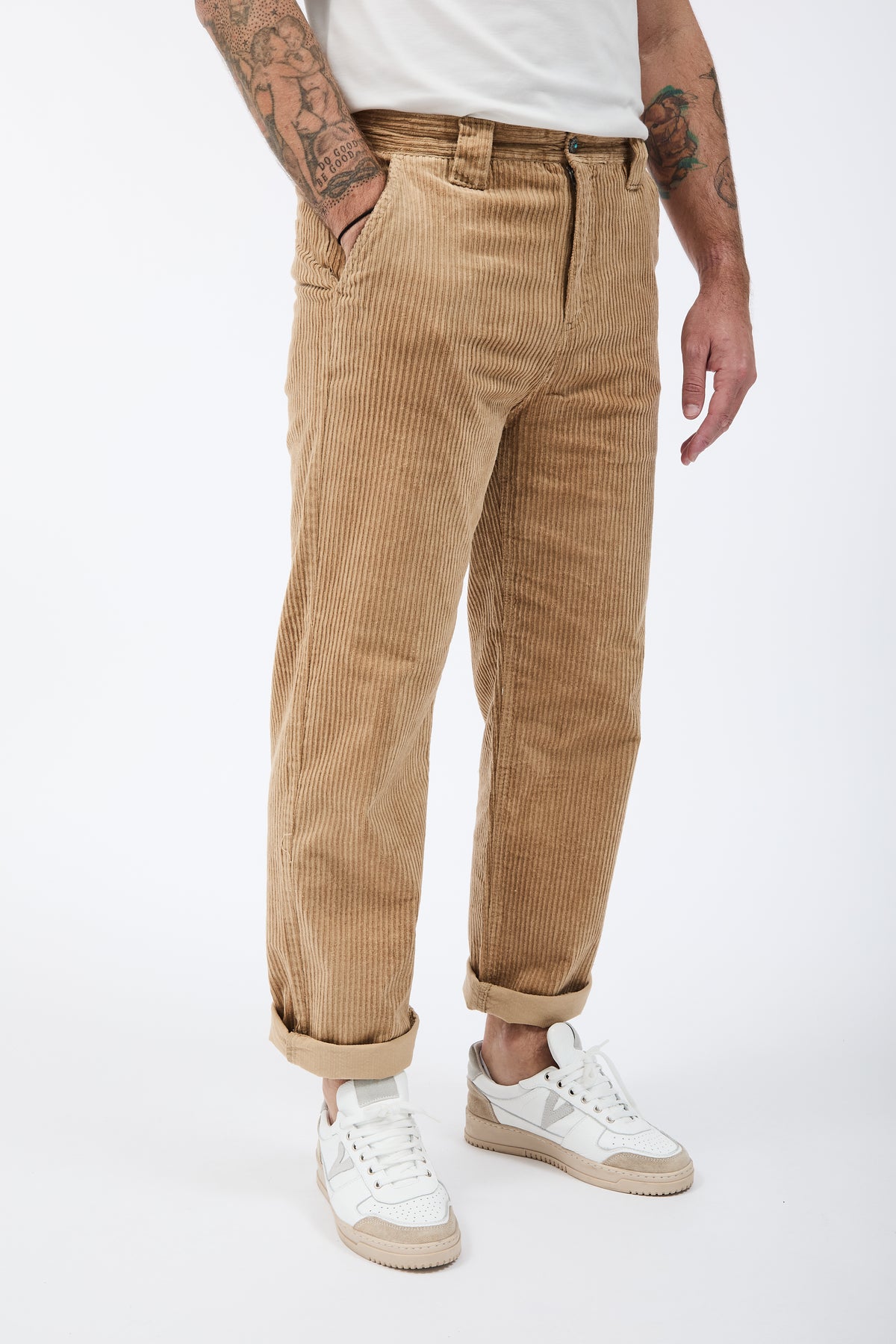 Pantalone Berna Straight Velluto Cammello 373