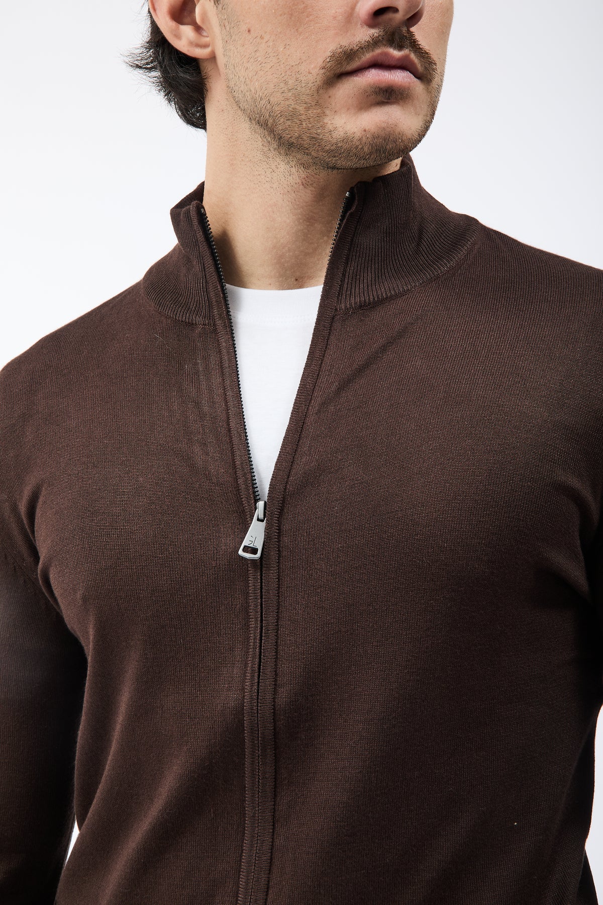 Maglione Gianni Lupo Zip 35138 Caffè