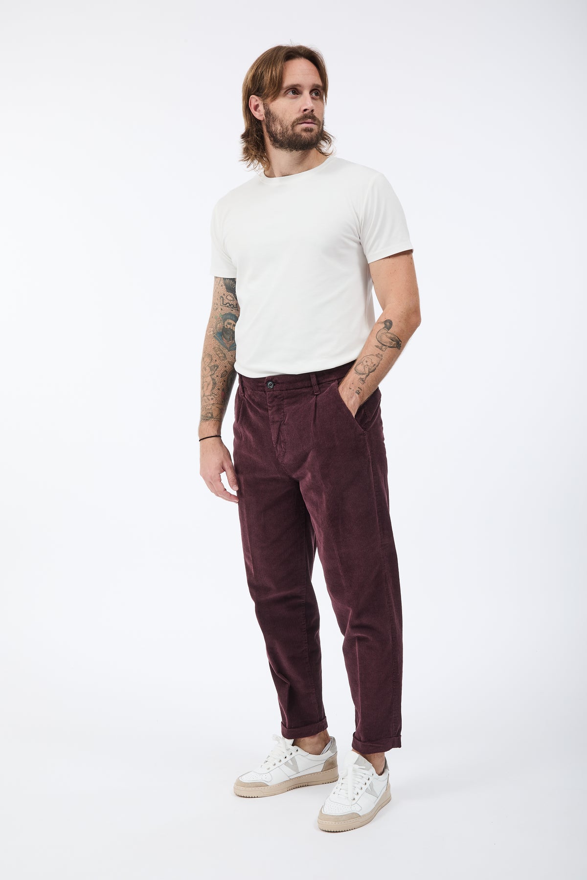 Pantalone Gianni Lupo Velluto Prugna 21847