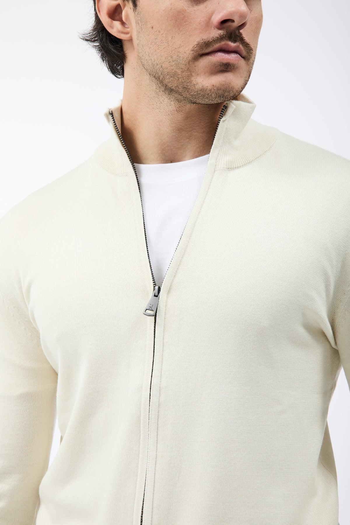 Maglione Gianni Lupo Zip 35138 Panna