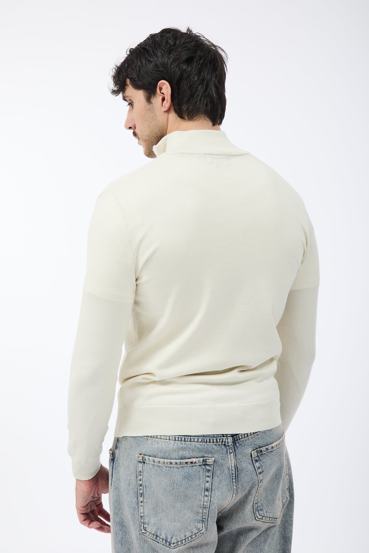 Maglione Gianni Lupo Zip 35138 Panna