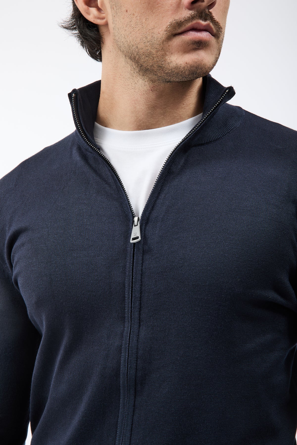 Maglione Gianni Lupo Zip 35138 Navy