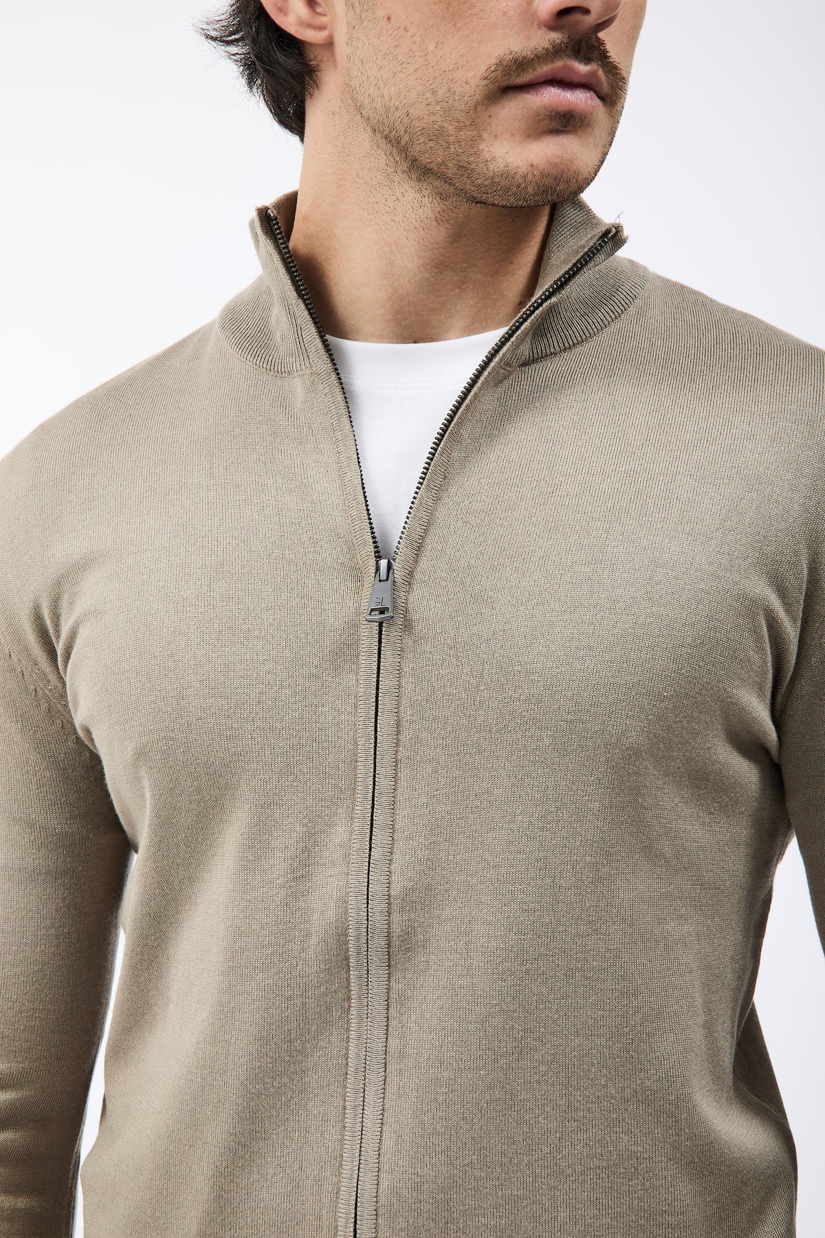 Maglione Gianni Lupo Zip 35138 Cammello