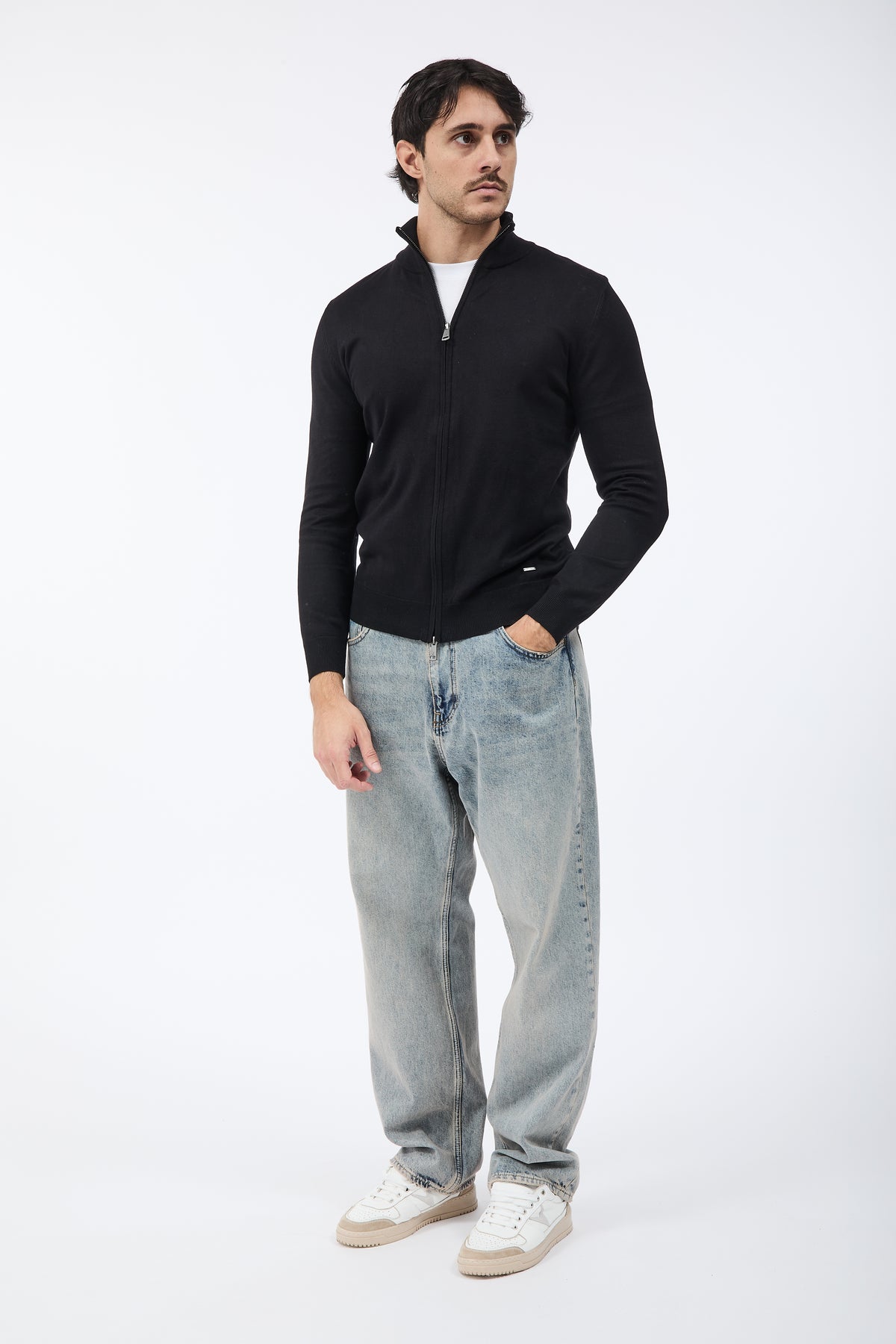 Maglione Gianni Lupo Zip 35138 Nero
