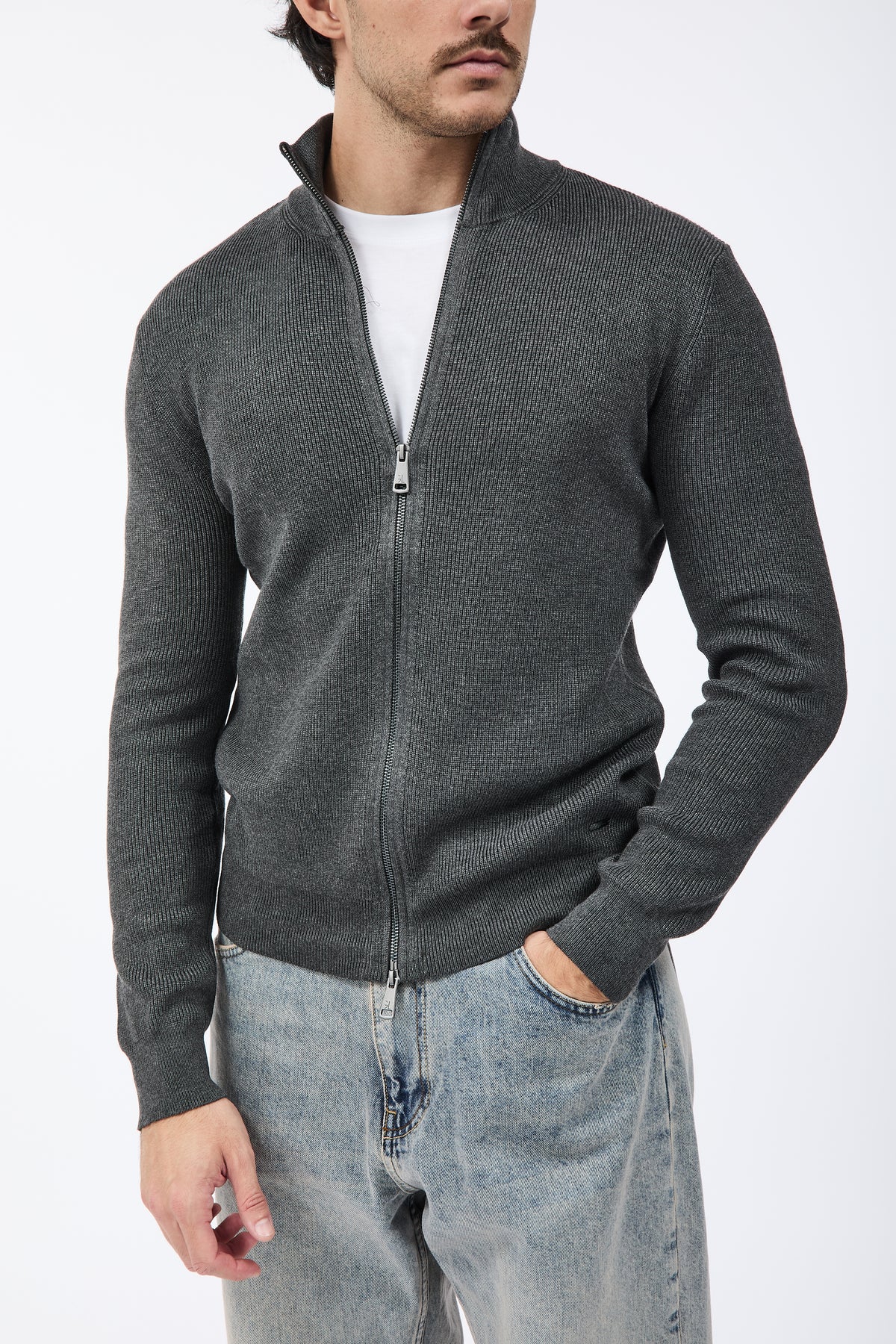 Maglione Gianni Lupo Zip 35152 Grigio