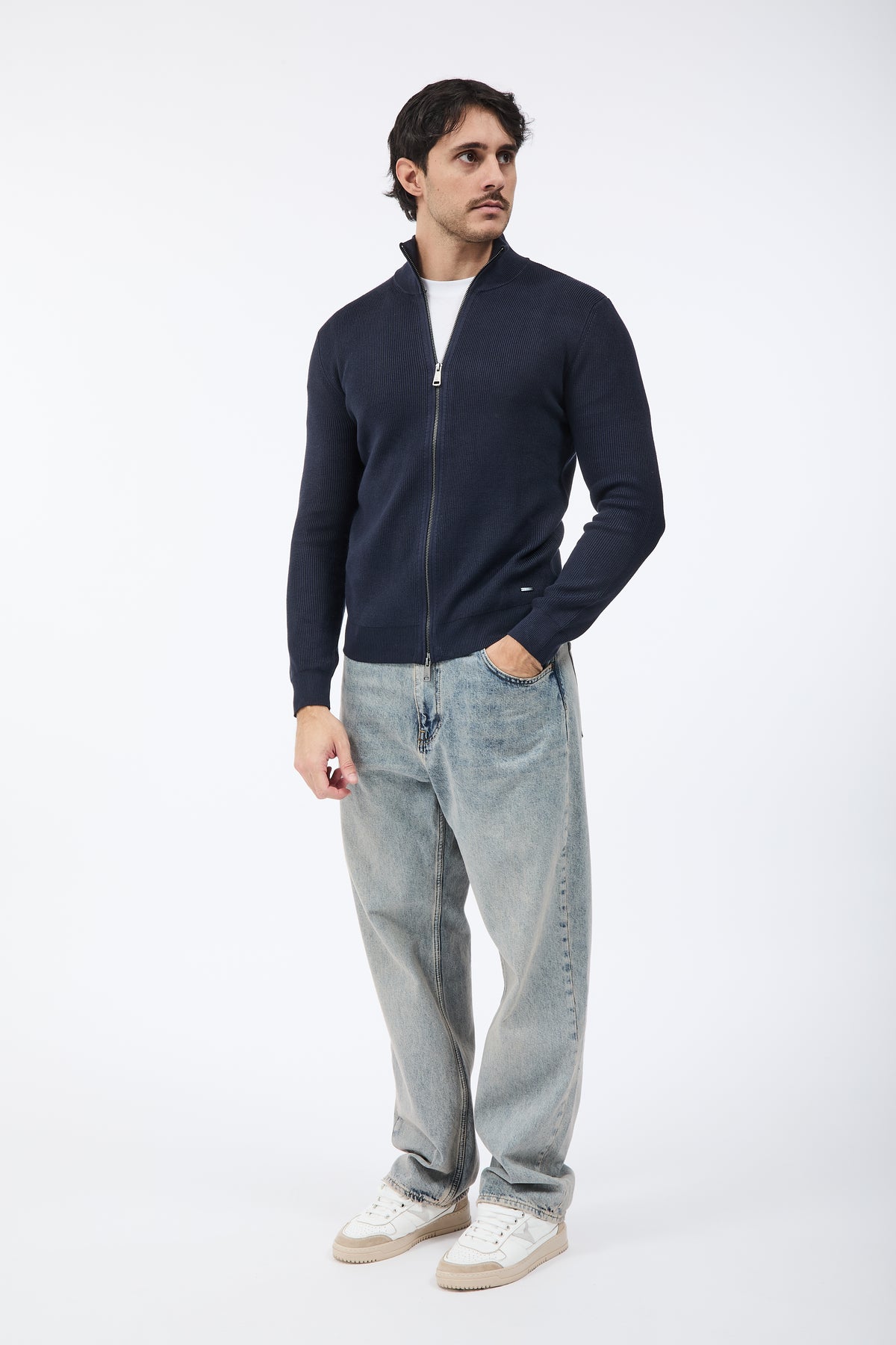 Maglione Gianni Lupo Zip 35152 Blu