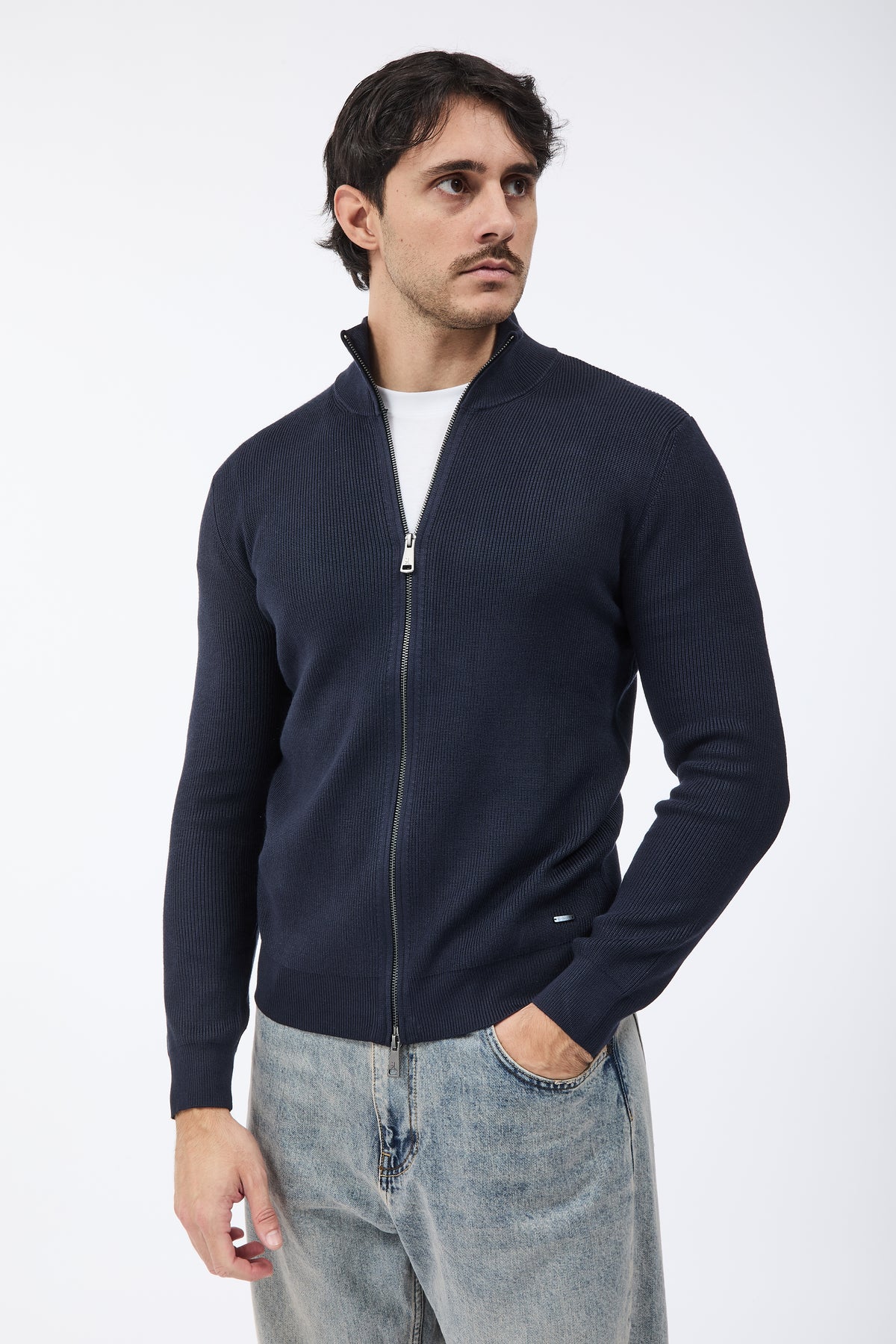 Maglione Gianni Lupo Zip 35152 Blu