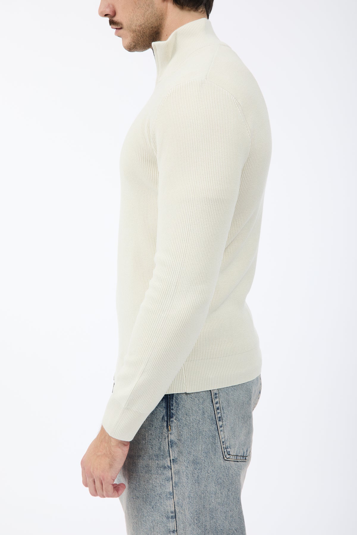 Maglione Gianni Lupo Zip 35152 Panna